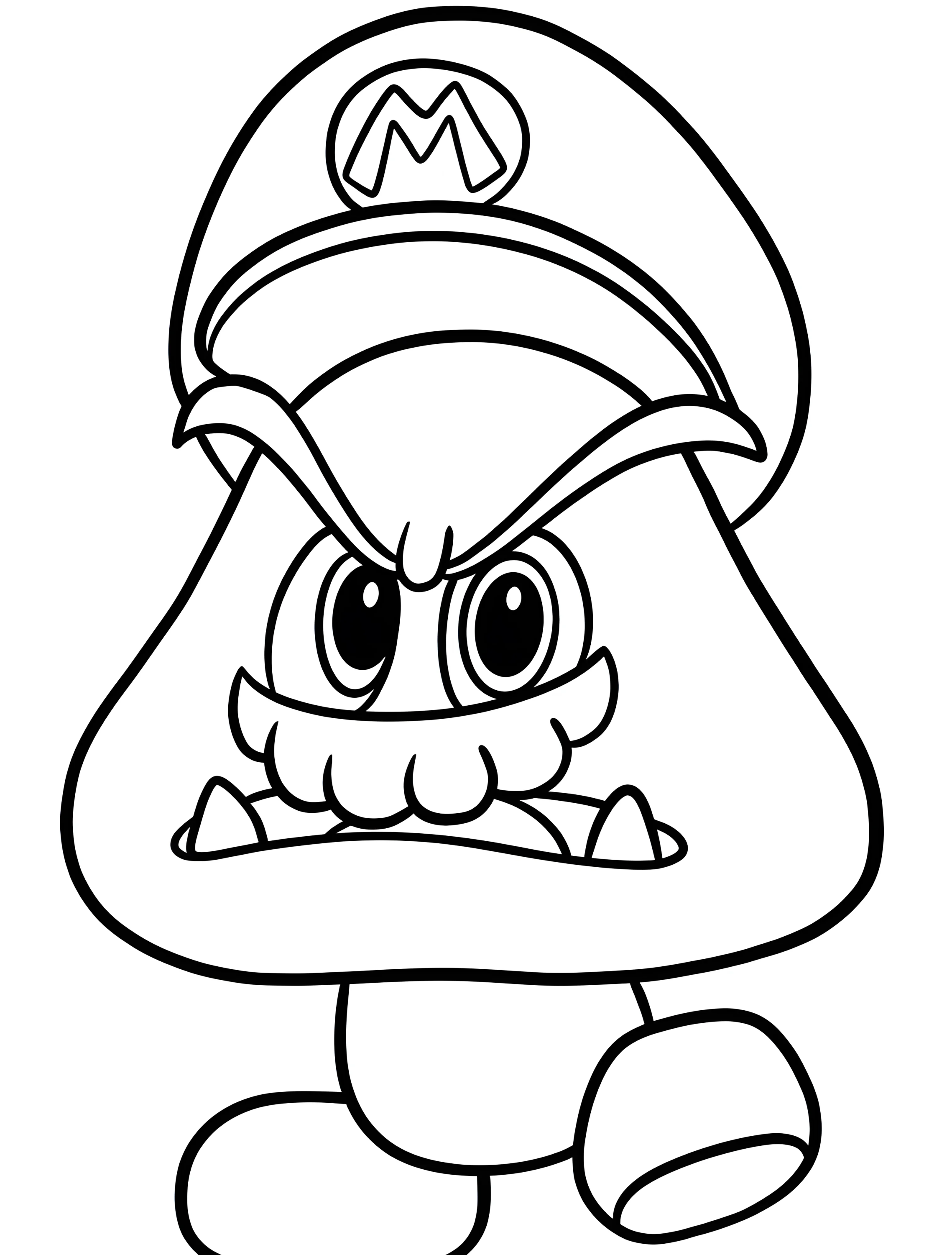 Забавный Гумба в шляпе для детей №6575. Раскраски из игр. Гумба (Goomba).