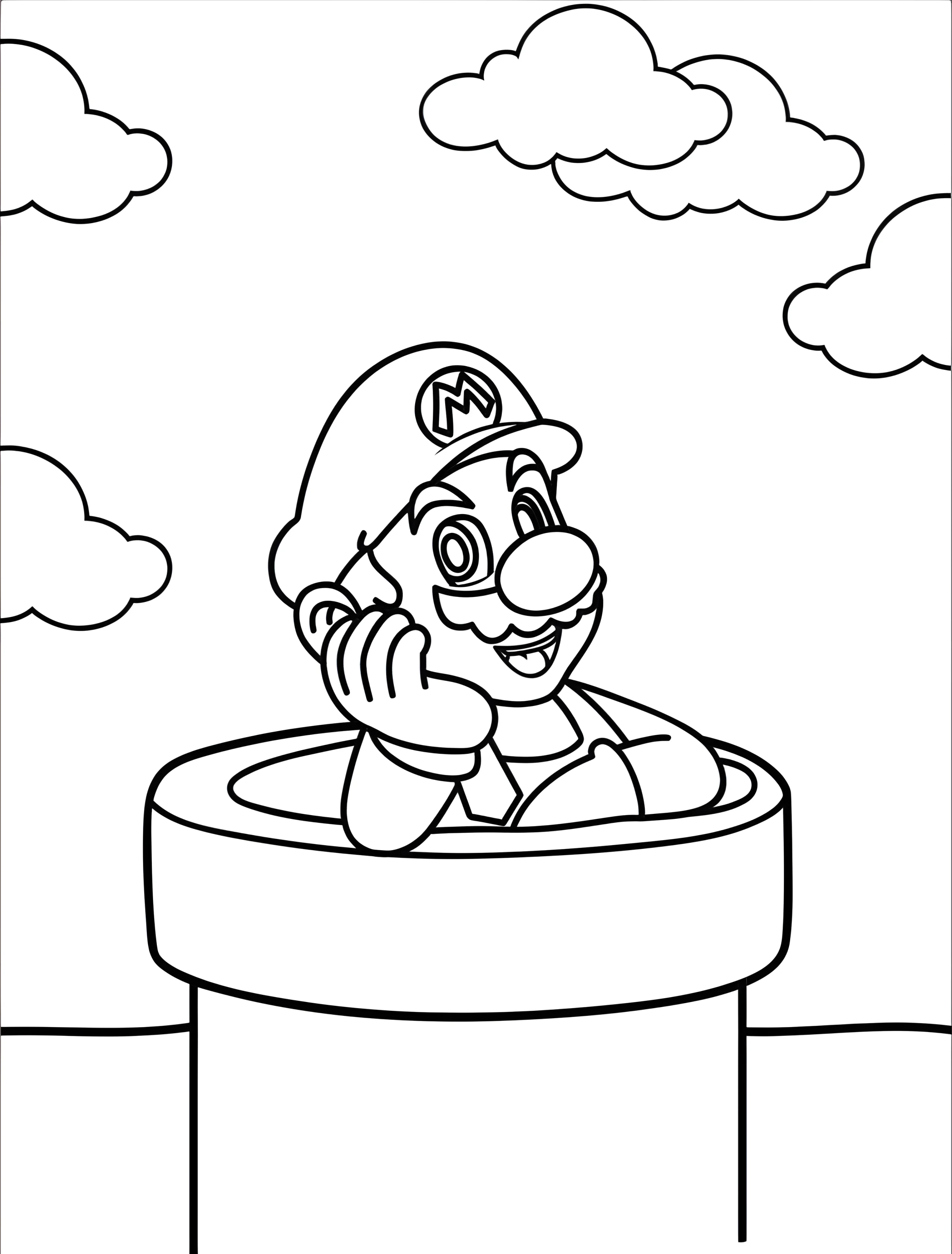 Марио в туннеле для детей №6941. Раскраски из игр. Марио (Mario).