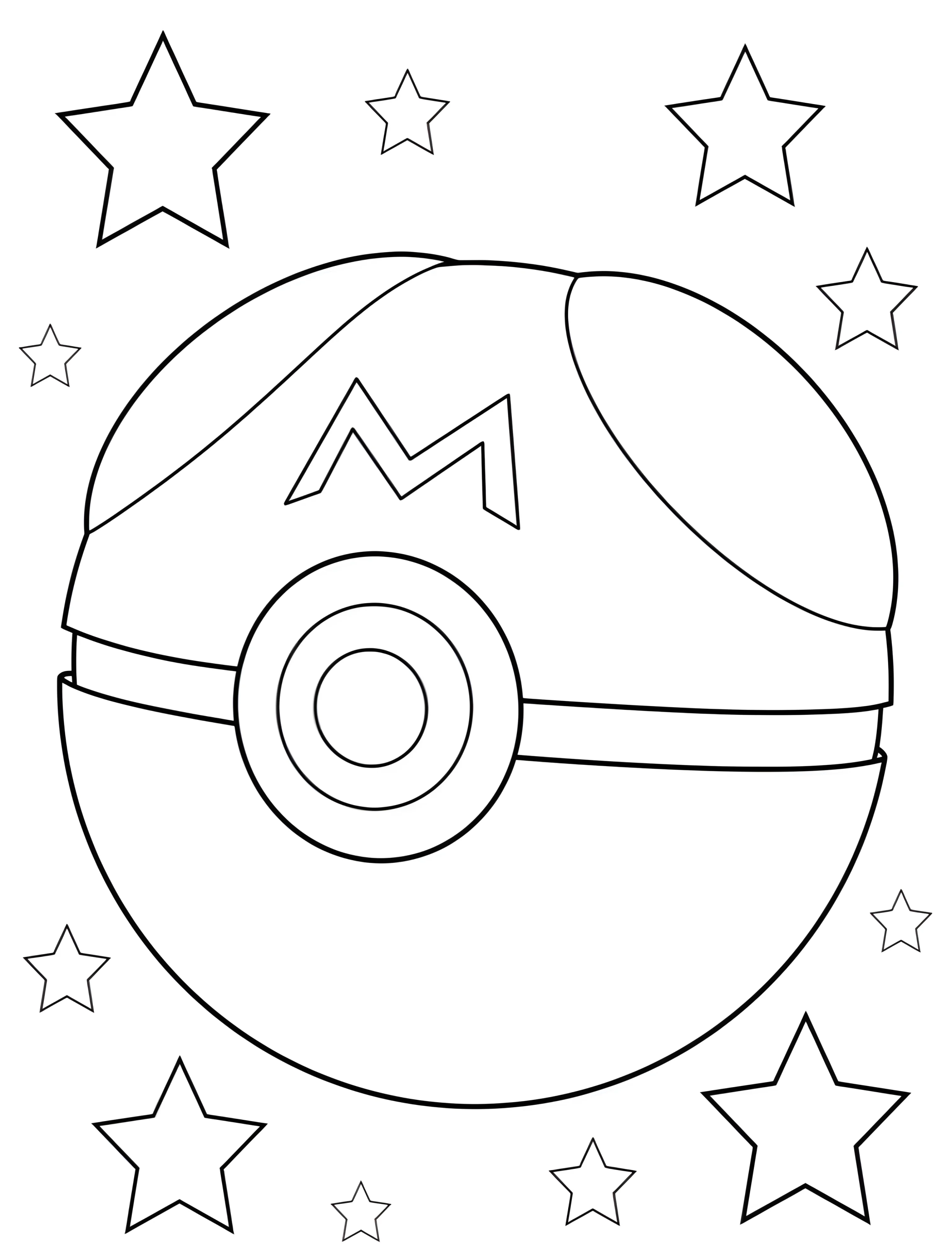 Покебол для детей №7280. Раскраски из игр. Покебол (Pokeball).