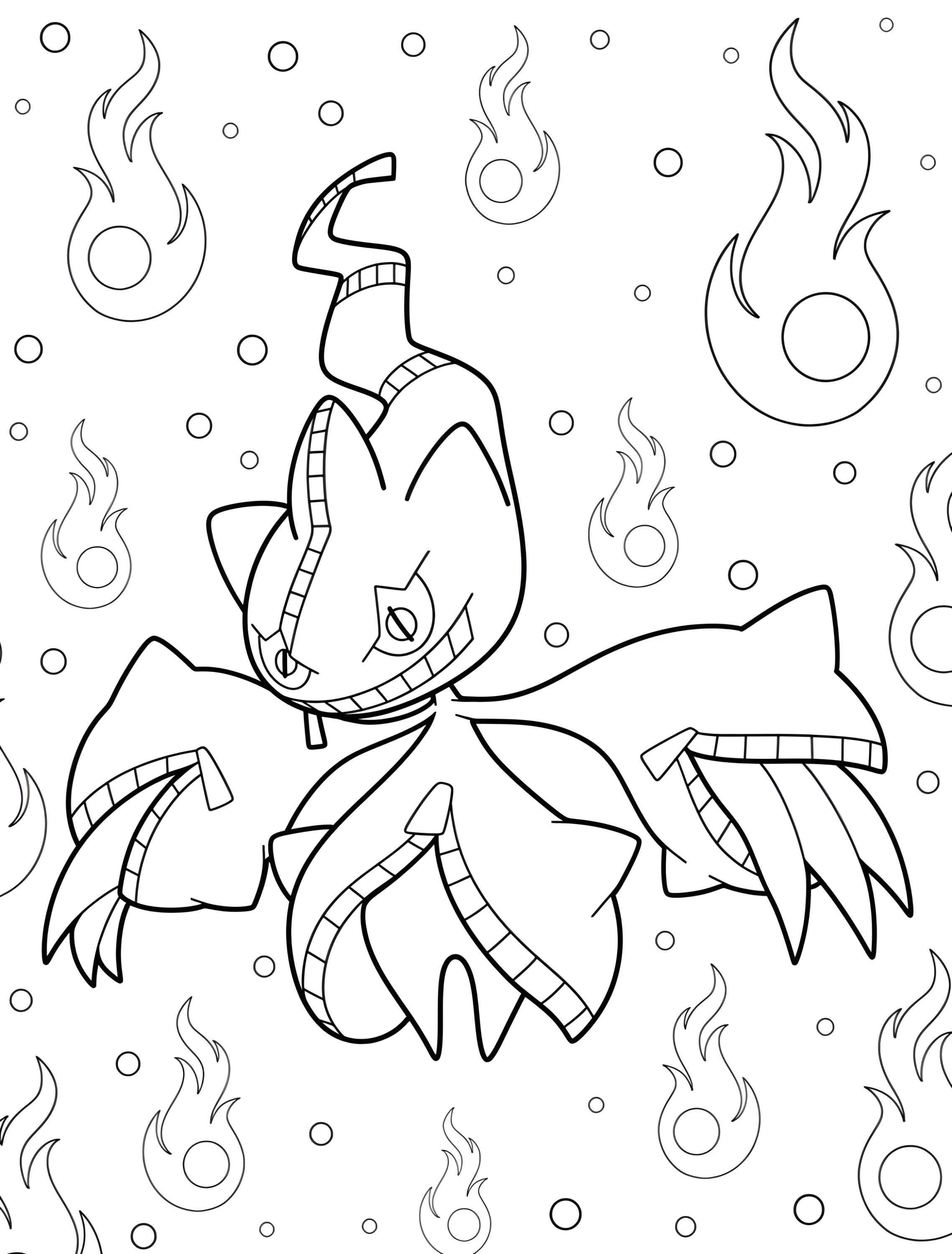 Забавный Банетт с хитрой улыбкой №6974. Раскраски из игр. Мега Покемон (Mega Pokemon).