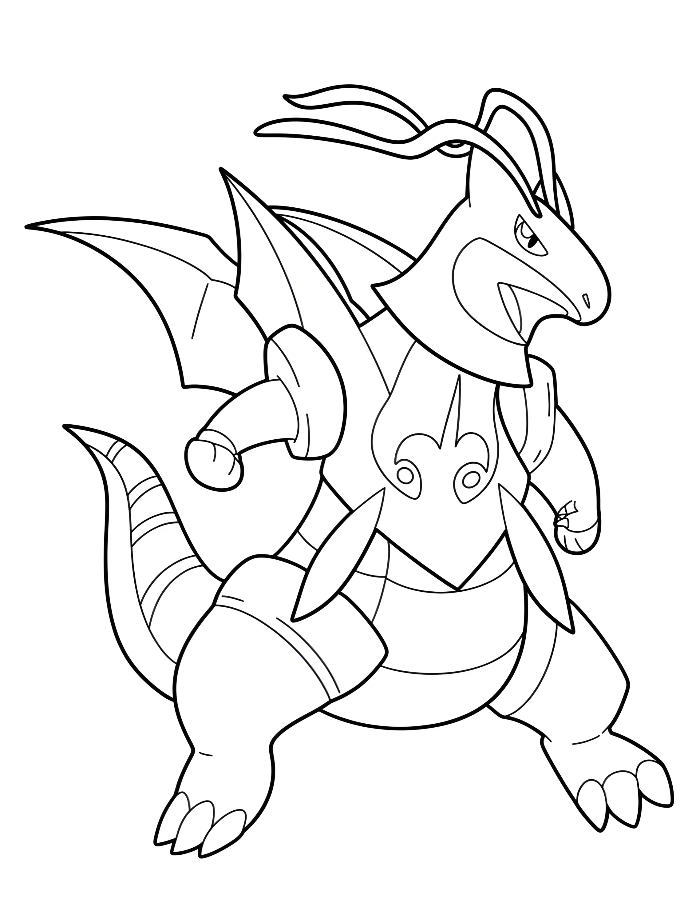 Драгонит в броне для детей №6318. Раскраски из игр. Драгонайт (Dragonite).