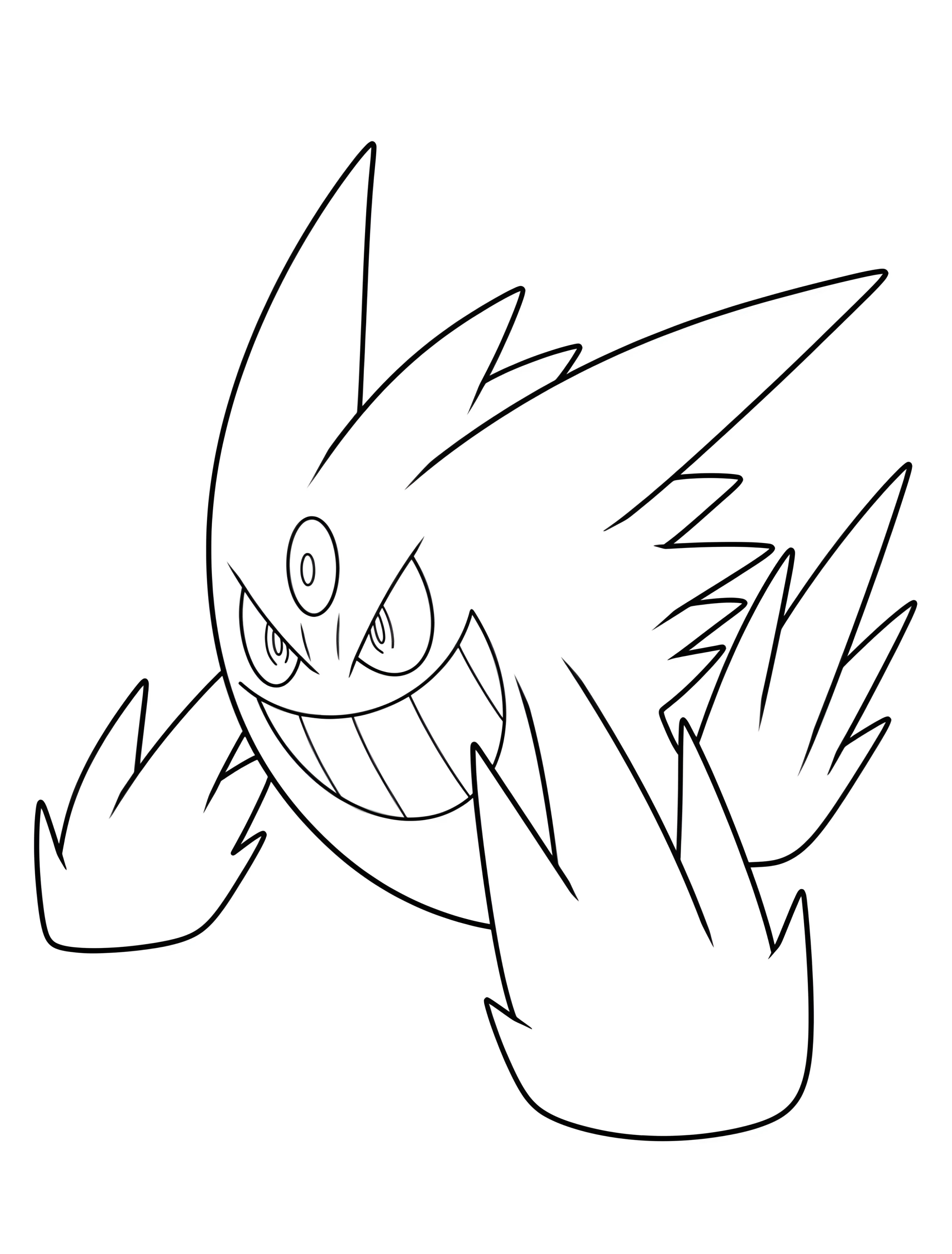 Забавный покемон Генгар для детей №6558. Раскраски из игр. Генгар (Gengar).