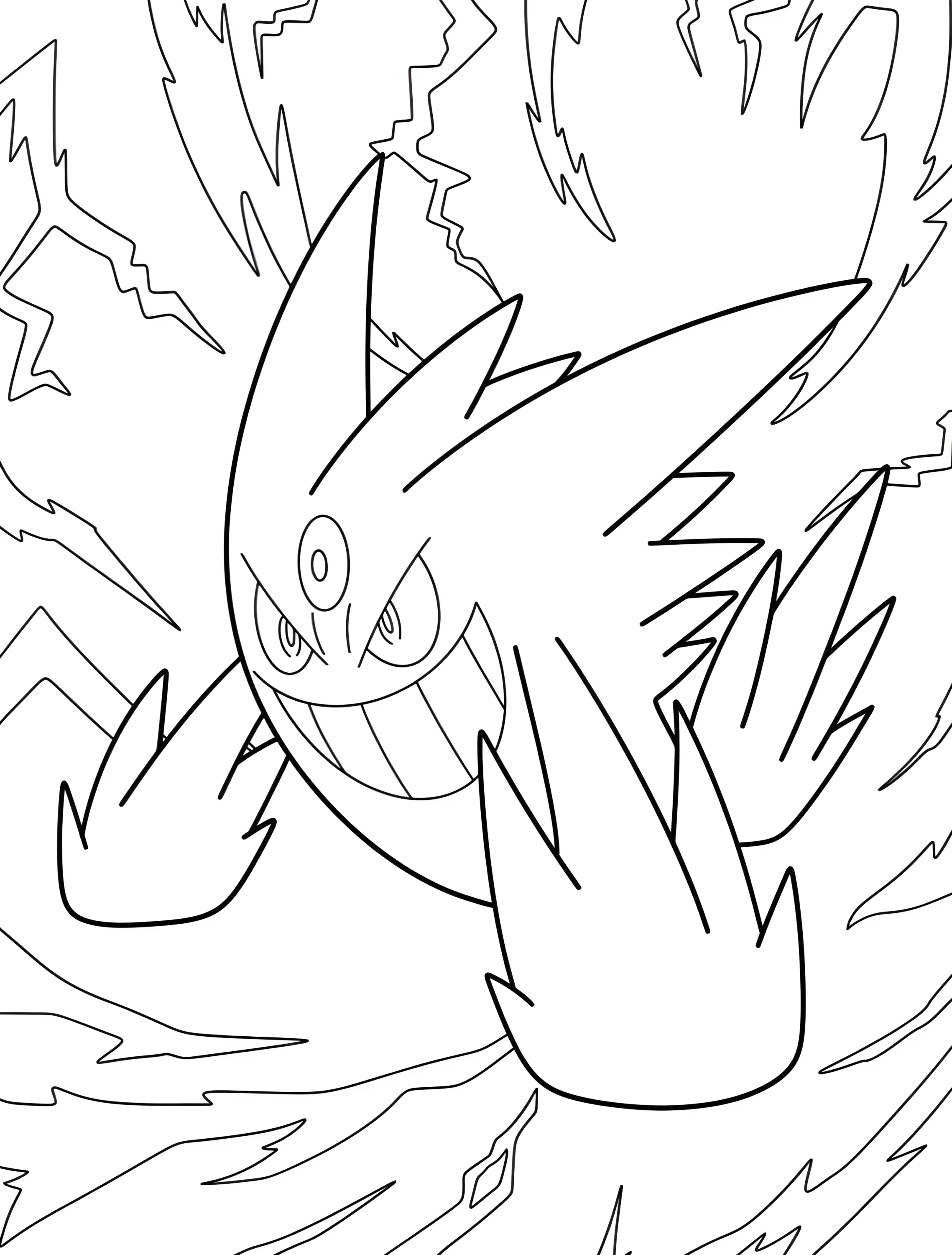 Веселый Gengar для детей №6981. Раскраски из игр. Мега Покемон (Mega Pokemon).