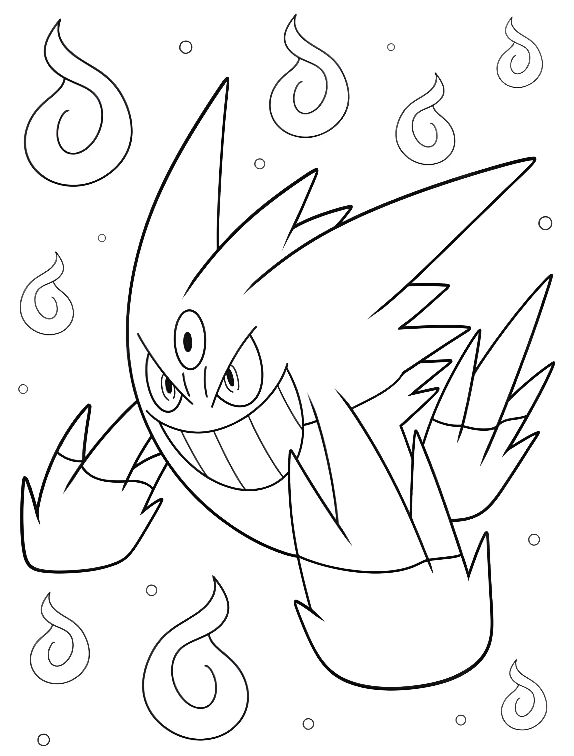 Покемон Гengar для детей №7393. Раскраски из игр. Покемон (Pokemon).