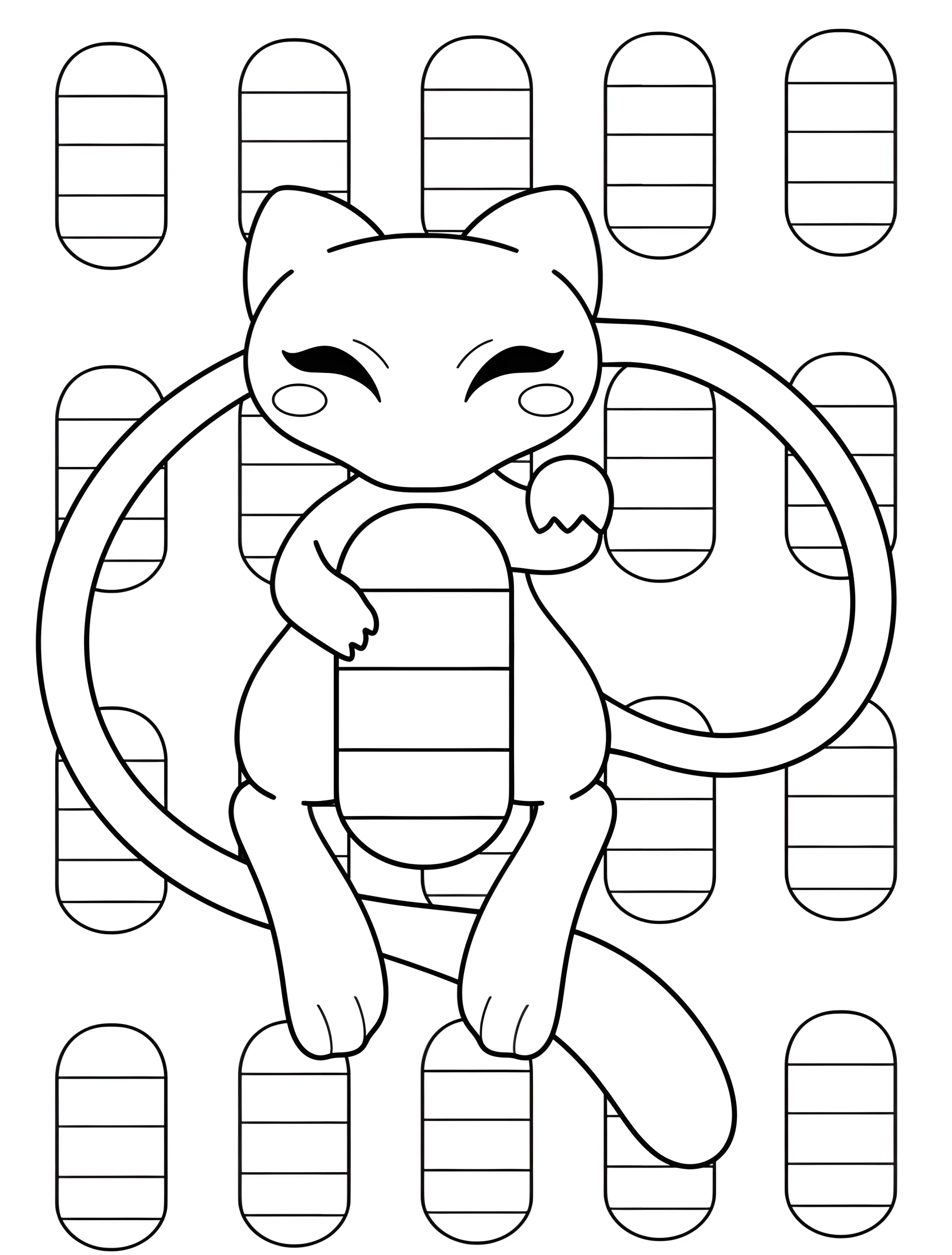 Милый котенок Мью для детей №7023. Раскраски из игр. Мью (Mew).