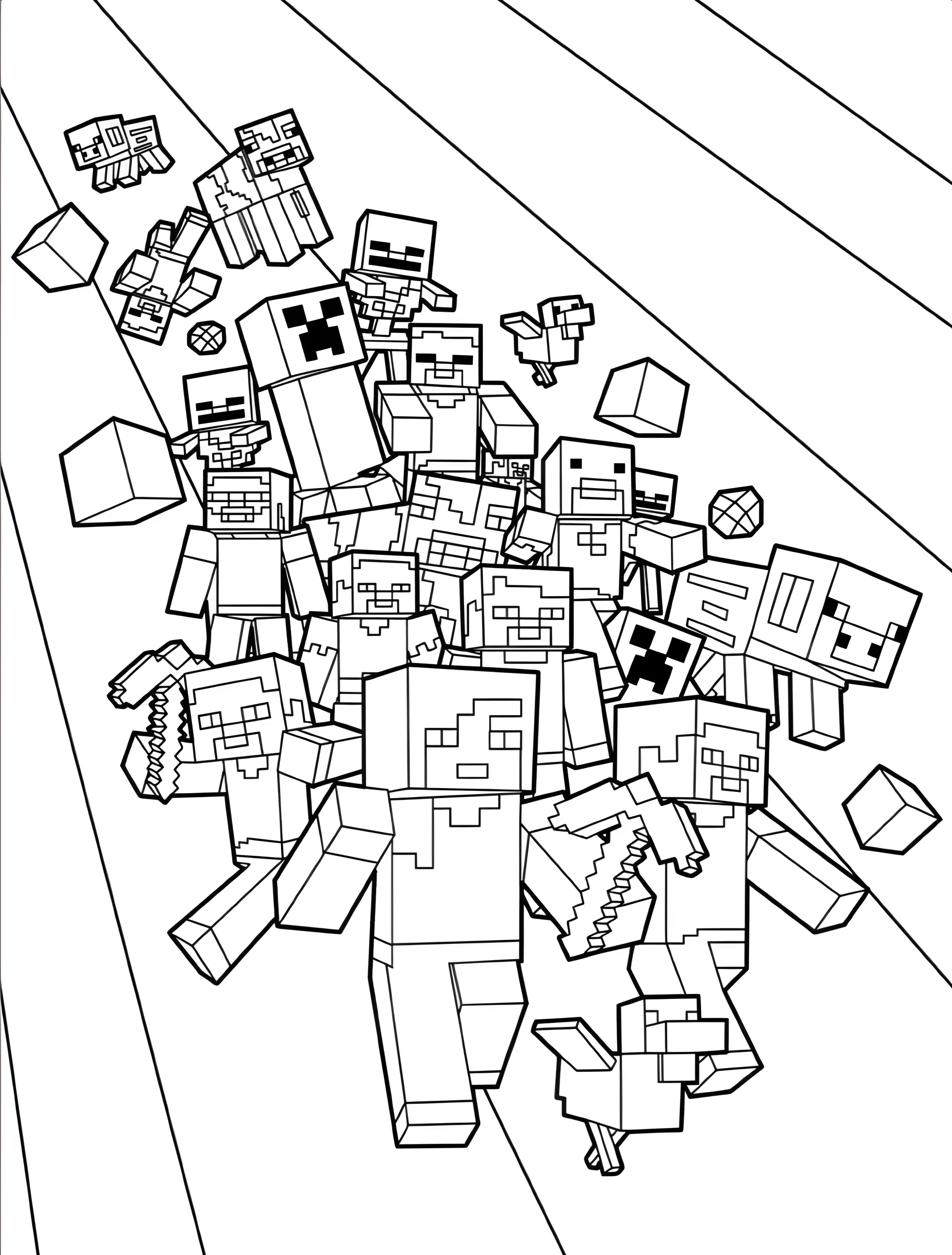 Мир Майнкрафт для детей №7084. Раскраски из игр. Майнкрафт (Minecraft).