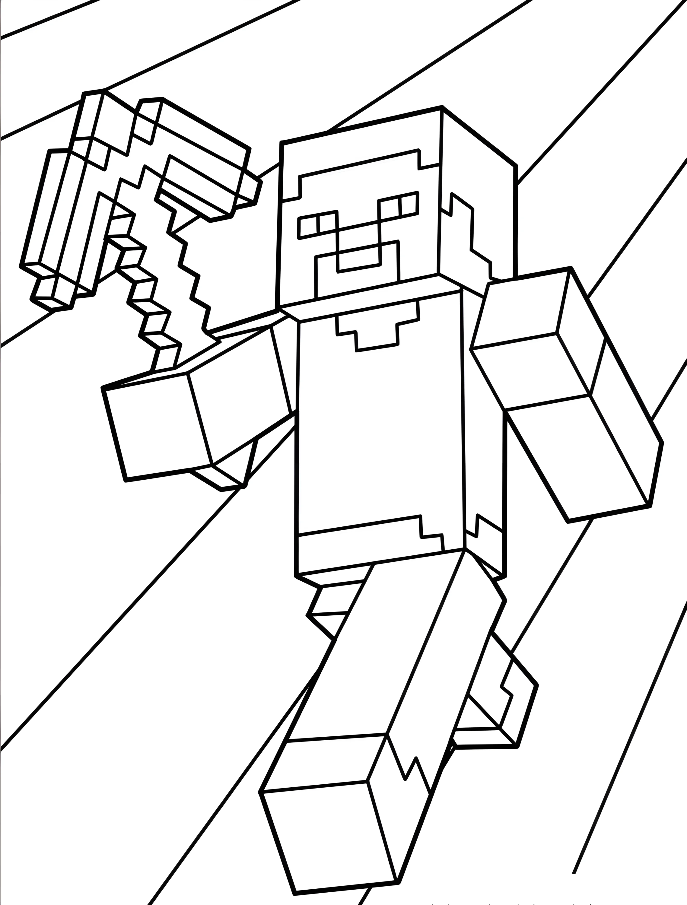 Персонаж Стив из Майнкрафта для детей №7095. Раскраски из игр. Майнкрафт (Minecraft).