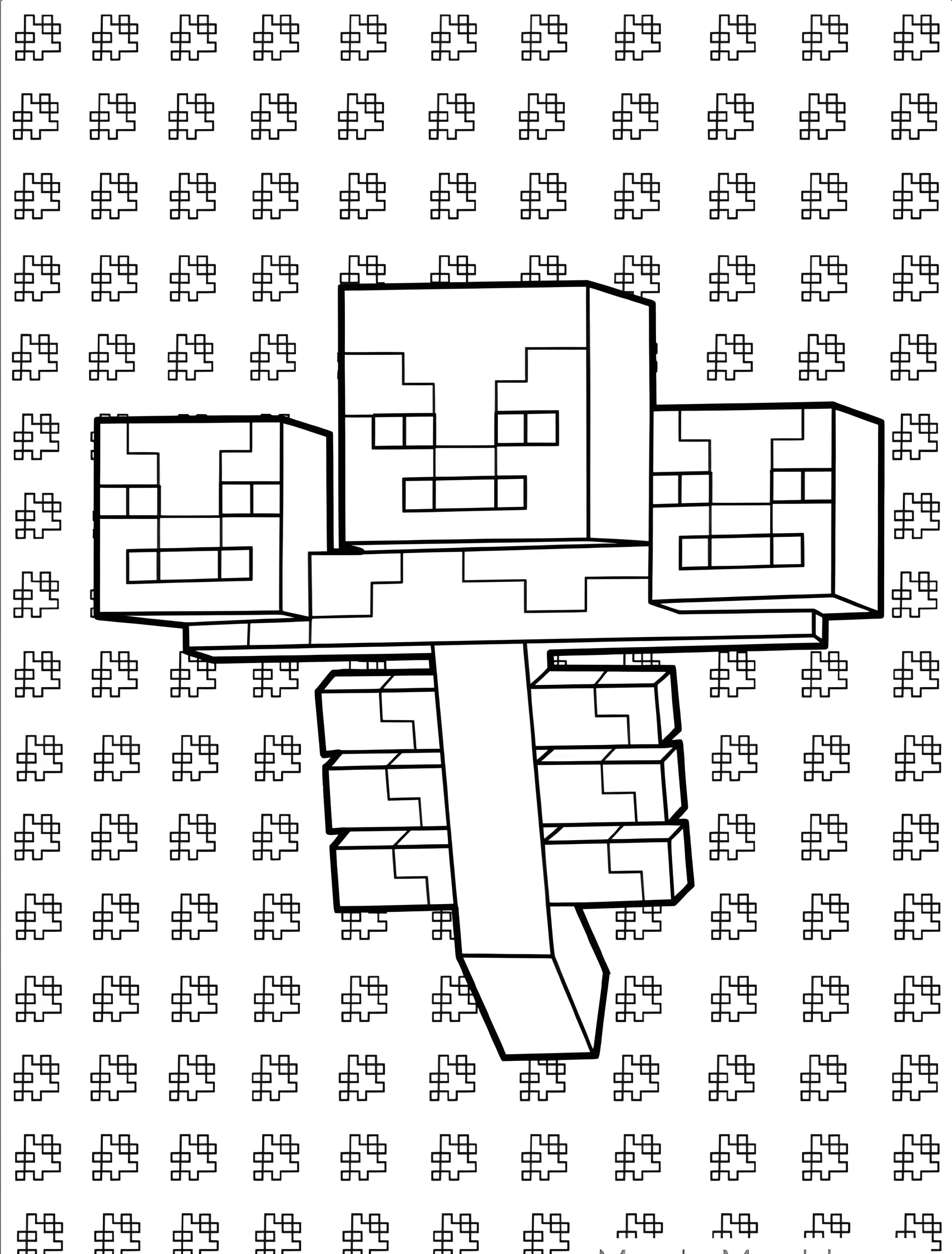 Большой Видер для детей №7105. Раскраски из игр. Майнкрафт (Minecraft).