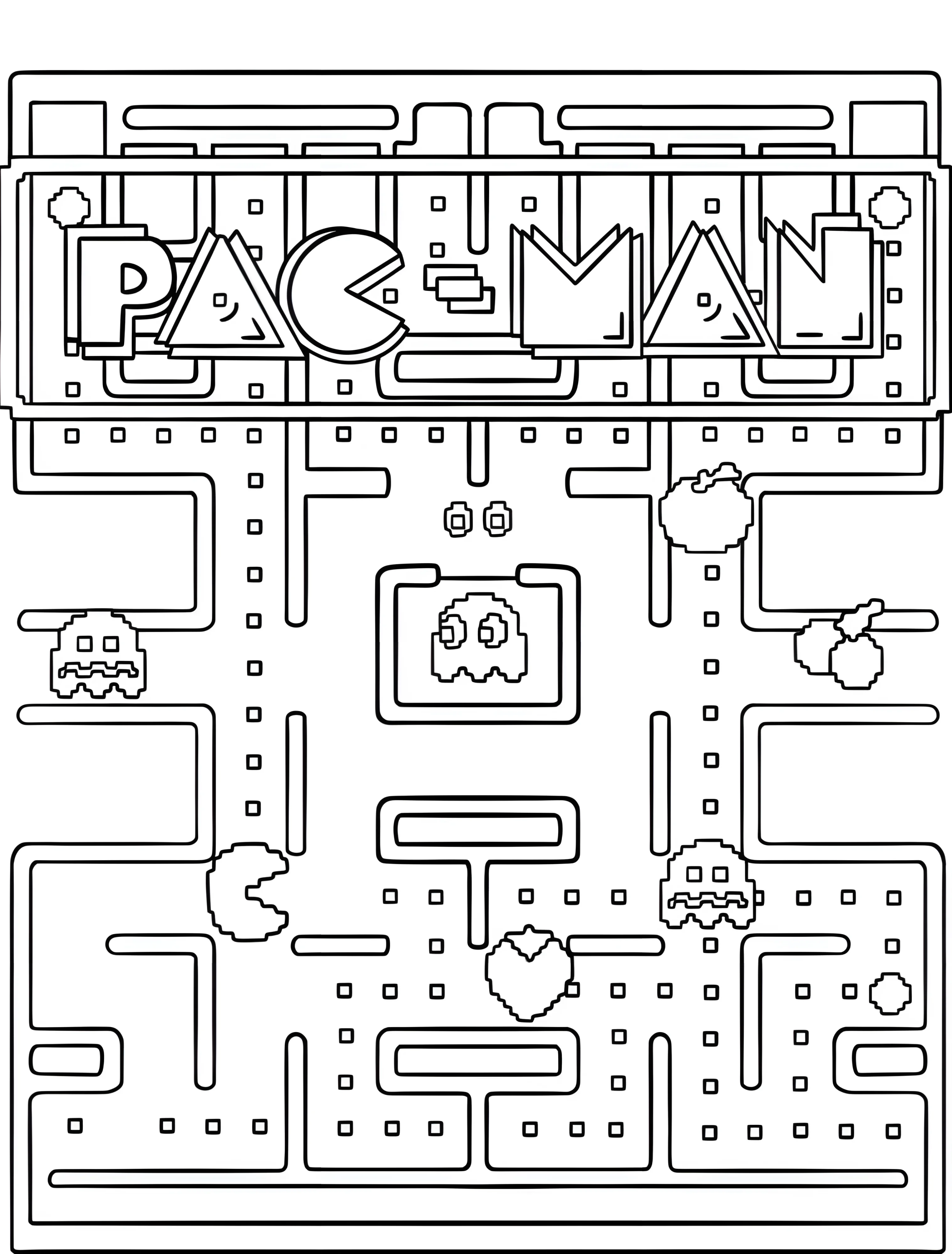 Игра Pac-Man для детей №7169. Раскраски из игр. Пакман (Pac-Man).