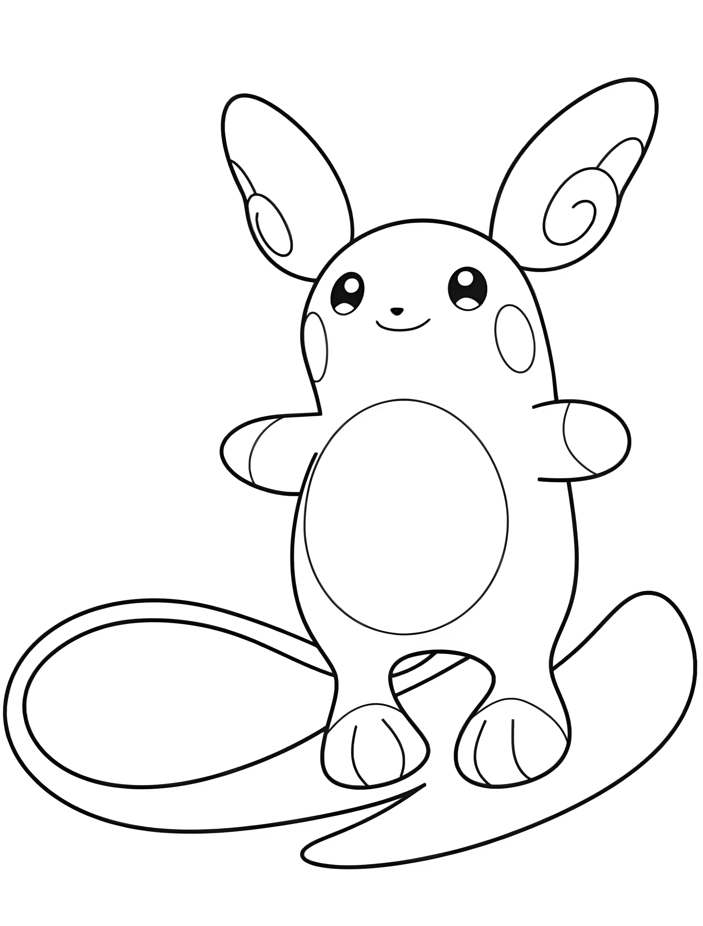 Райчу для детей милый персонаж №7232. Раскраски из игр. Пикачу (Pikachu).