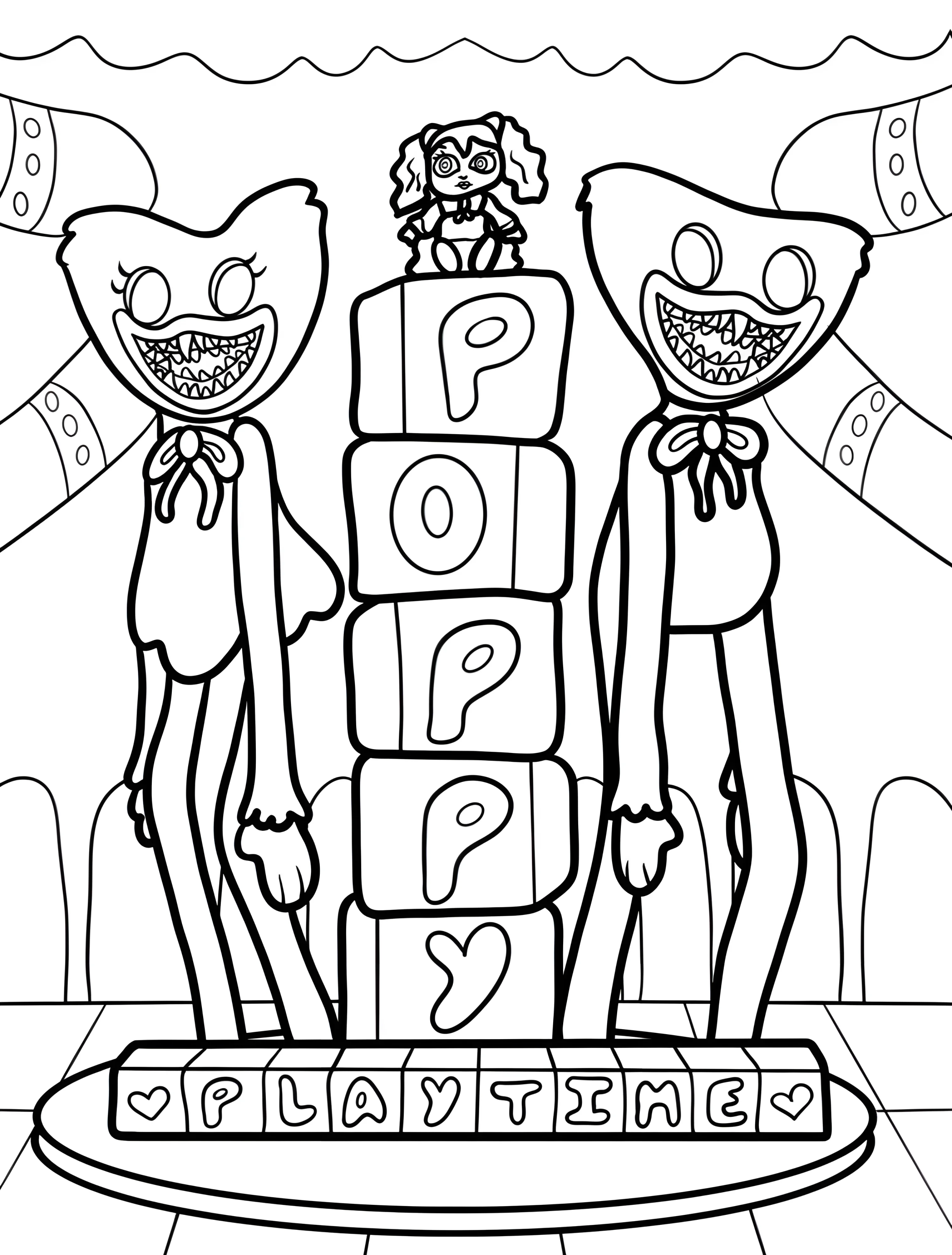 Поппи Плейтайм для детей №7451. Раскраски из игр. Поппи Плейтайм (Poppy Playtime).