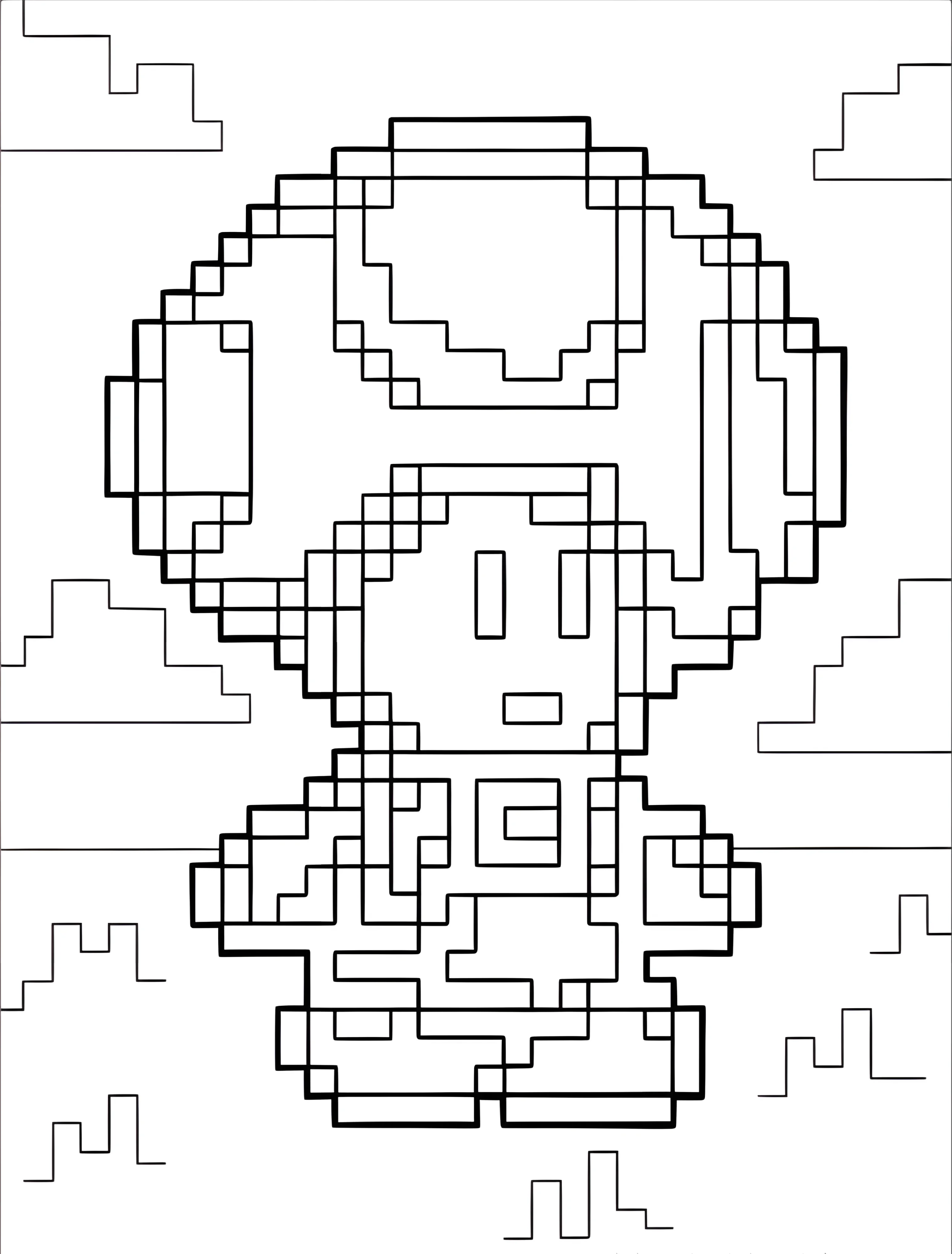 Ретро Тоад для детей пиксельный арт №8078. Раскраски из игр. Тоад (Toad).