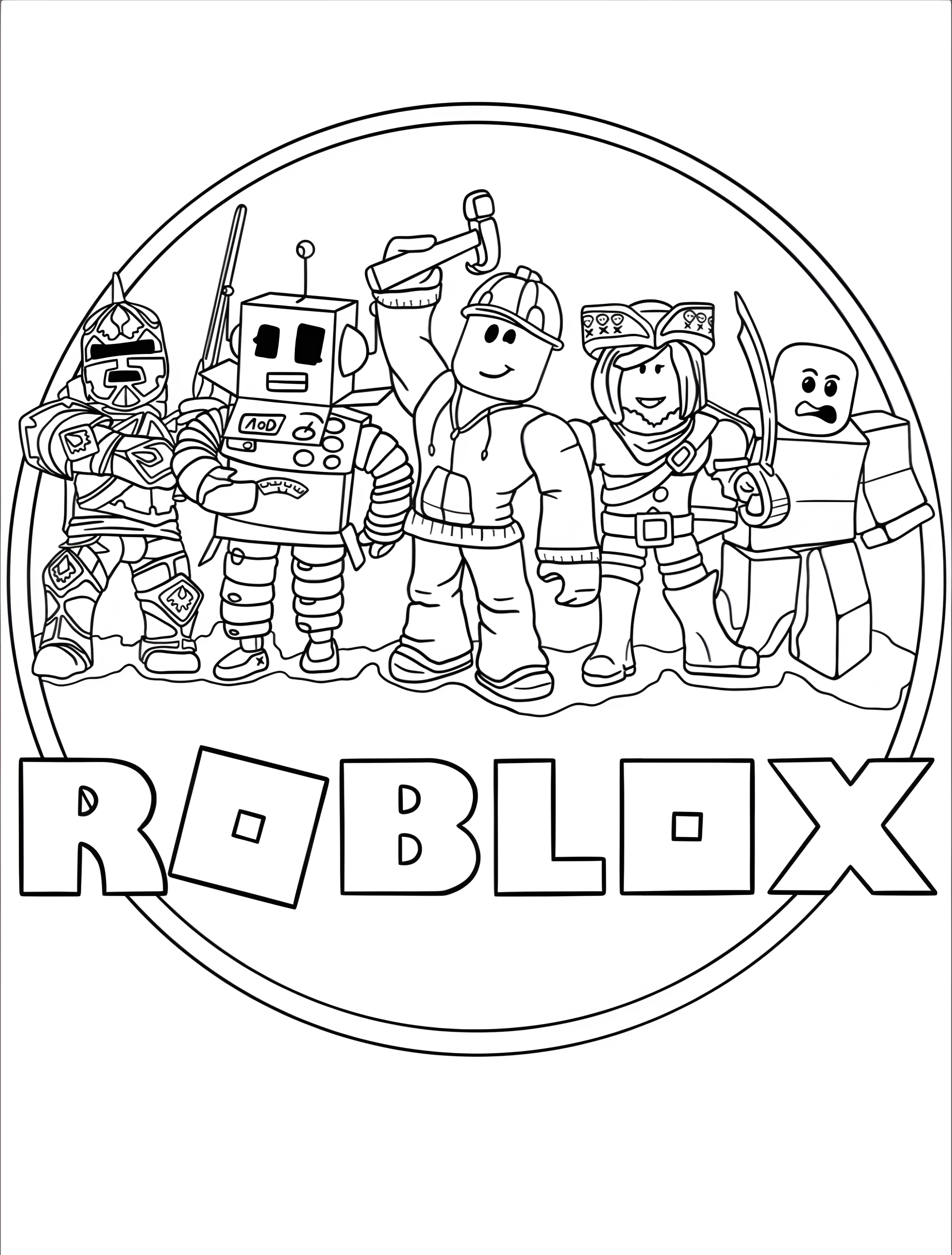 Roblox для детей милые персонажи для раскрашивания №7593. Раскраски из игр. Роблокс (Roblox).