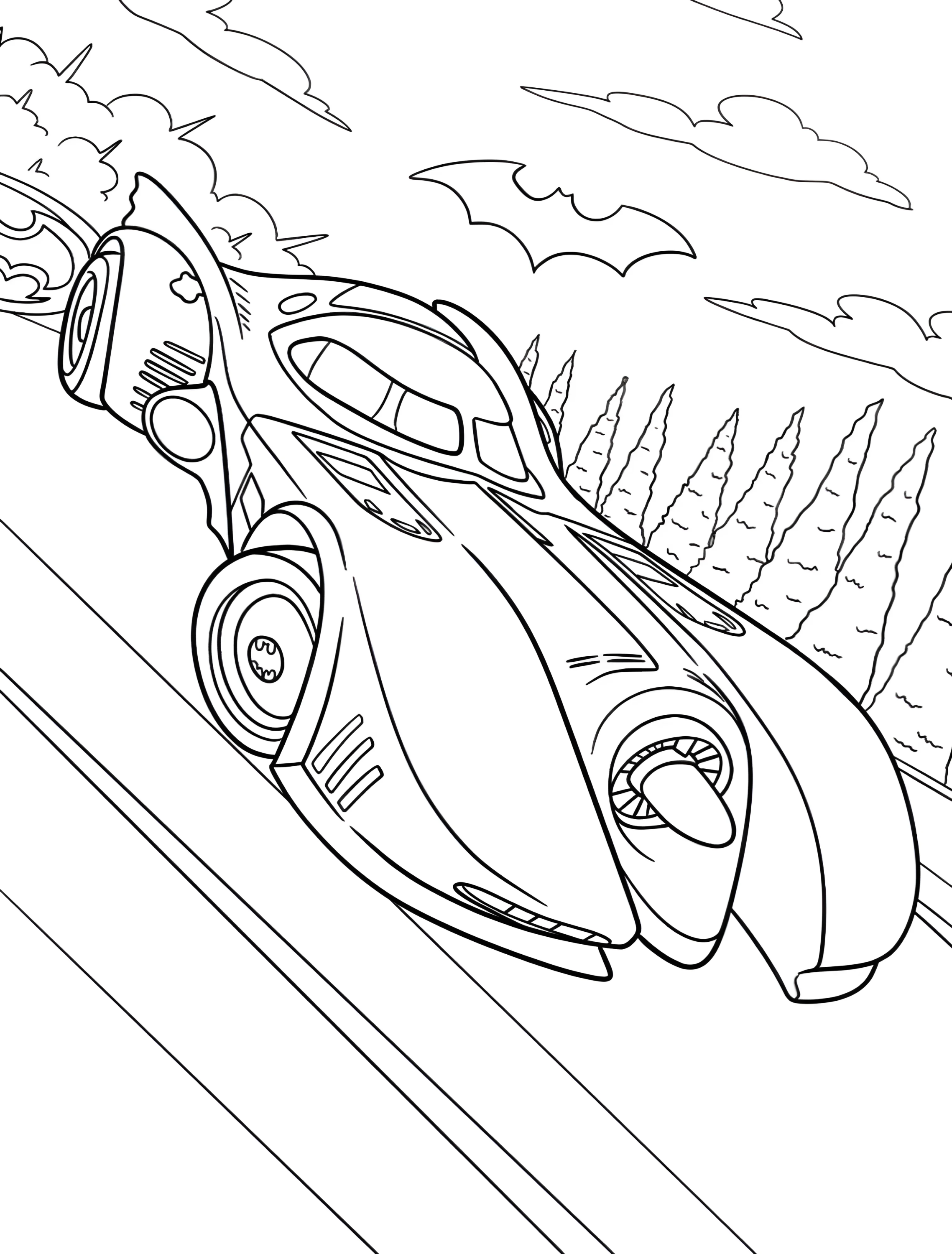 Крутой Бэтмобиль для детей №7616. Раскраски из игр. Рокет Лига (Rocket League).