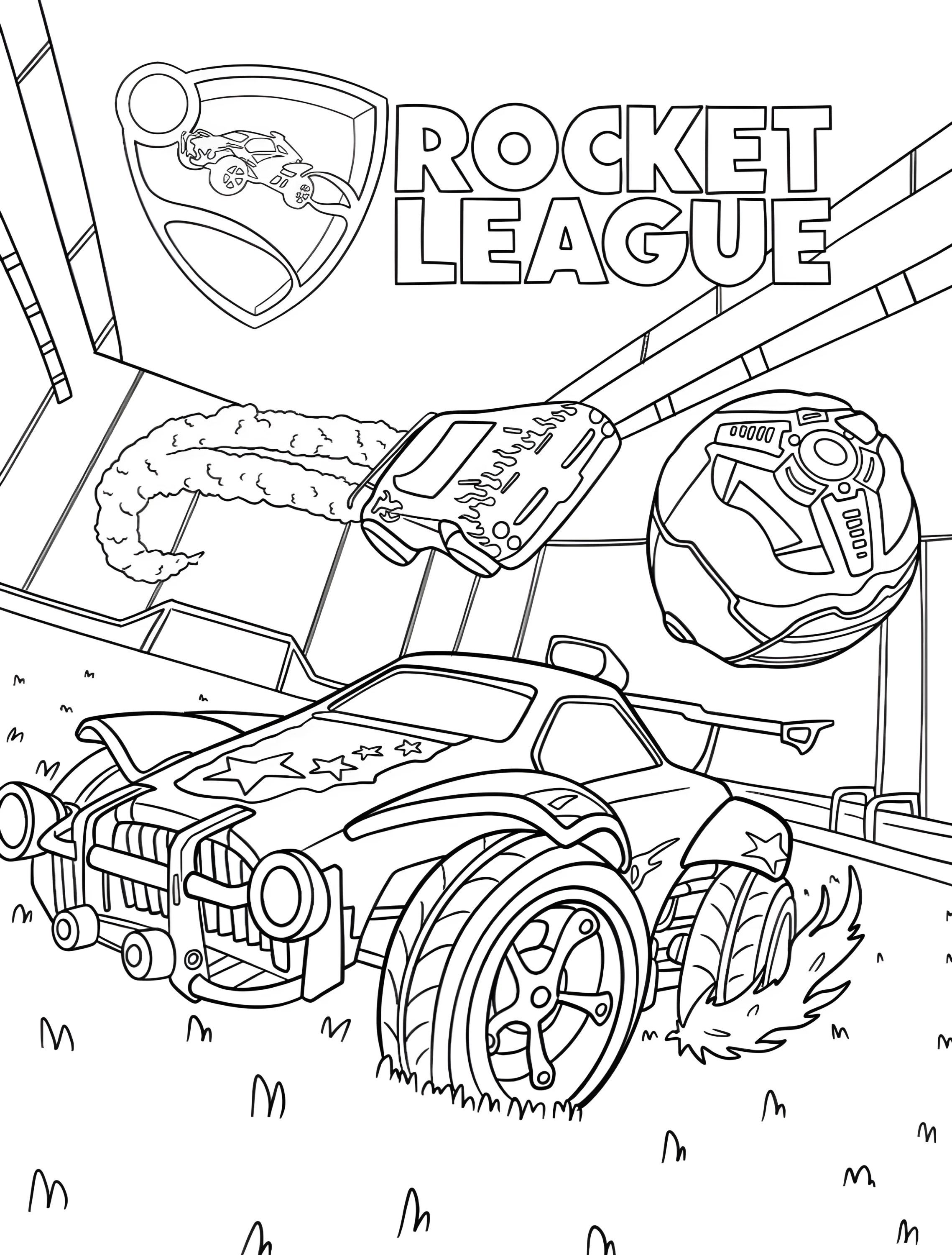 Машинка для детей из Rocket League №7626. Раскраски из игр. Рокет Лига (Rocket League).