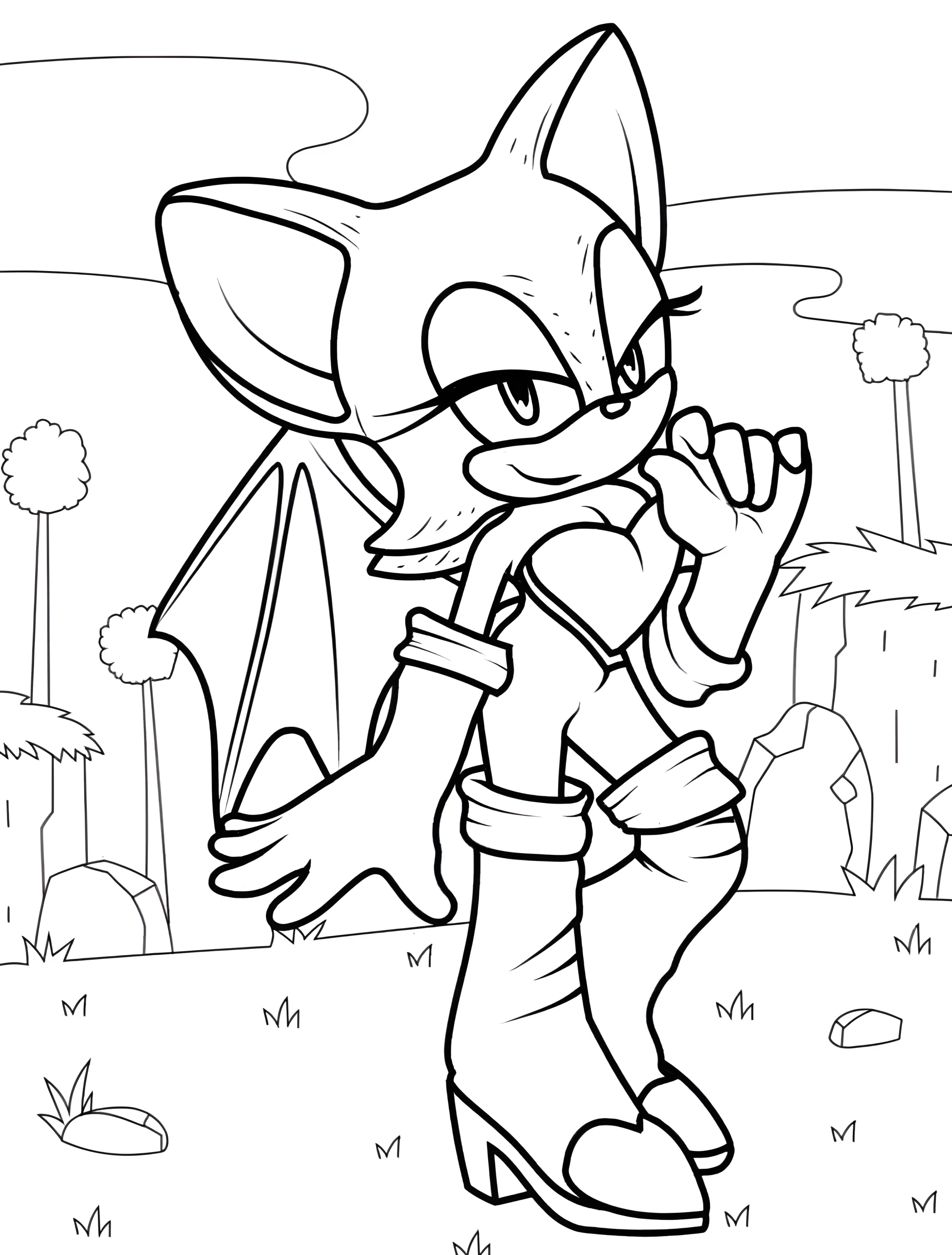 Забавная Роуж Лис для детей №7772. Раскраски из игр. Соник (Sonic).