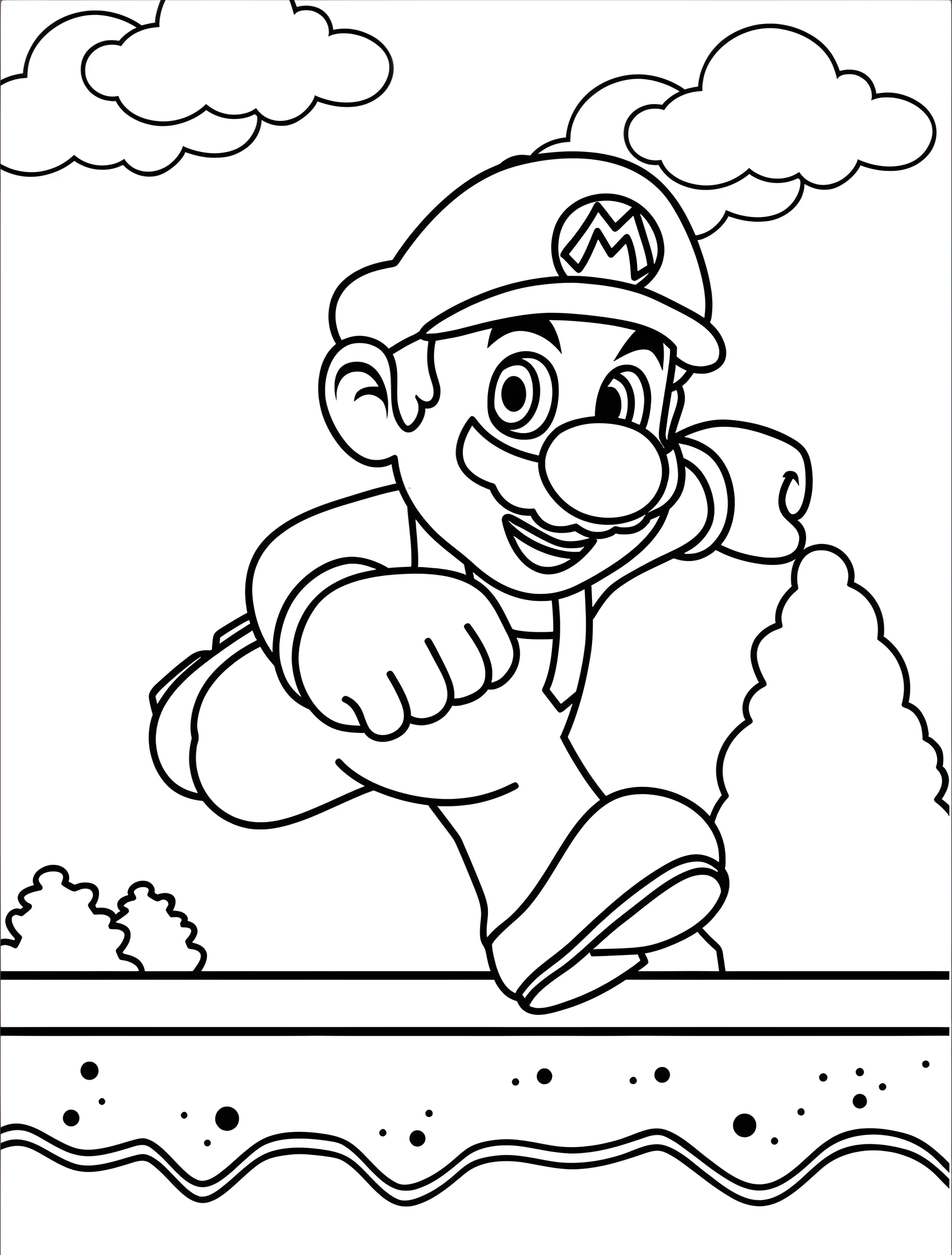 Бегущий Марио для детей №6957. Раскраски из игр. Марио (Mario).
