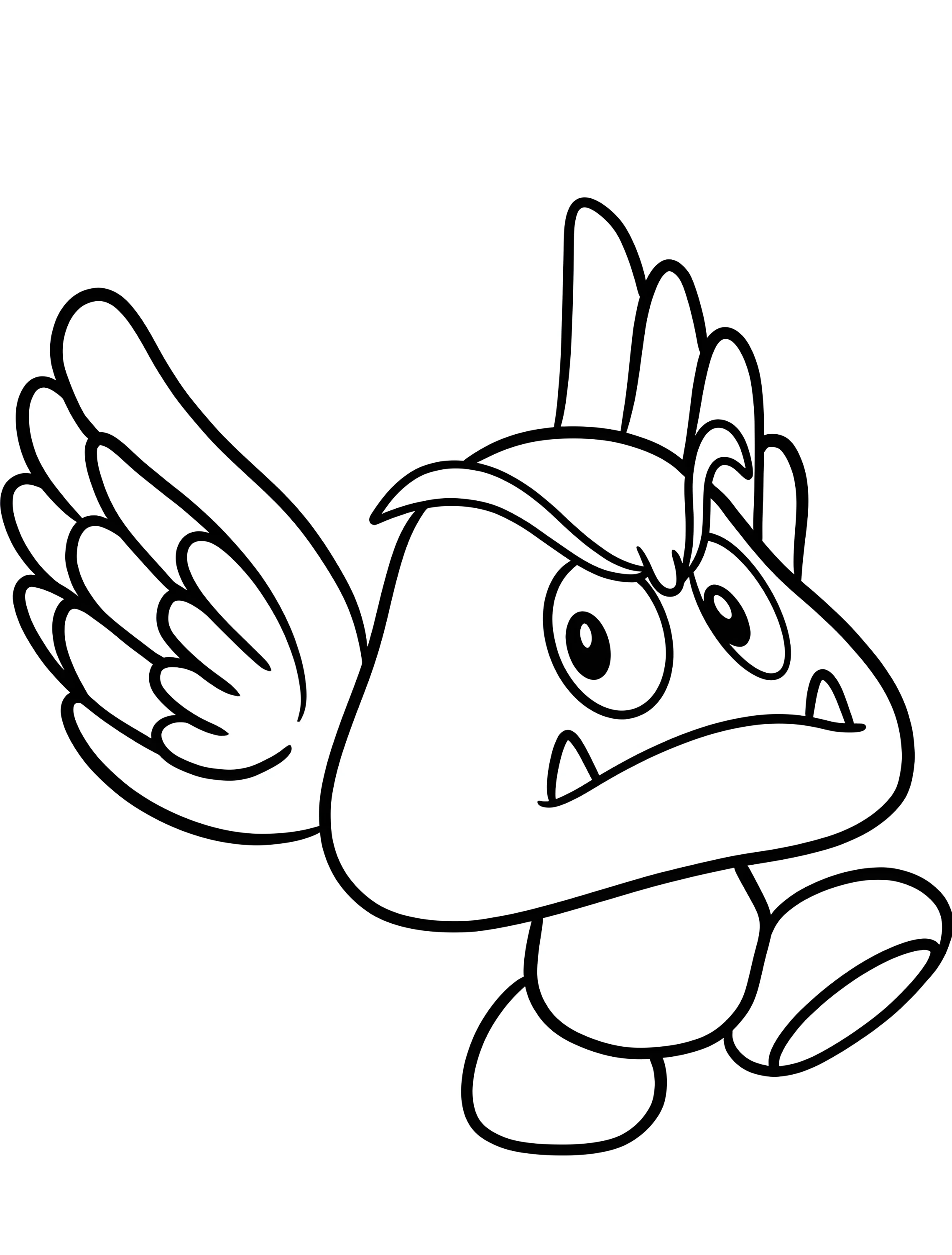 Забавная парагоомба для малышей №6580. Раскраски из игр. Гумба (Goomba).