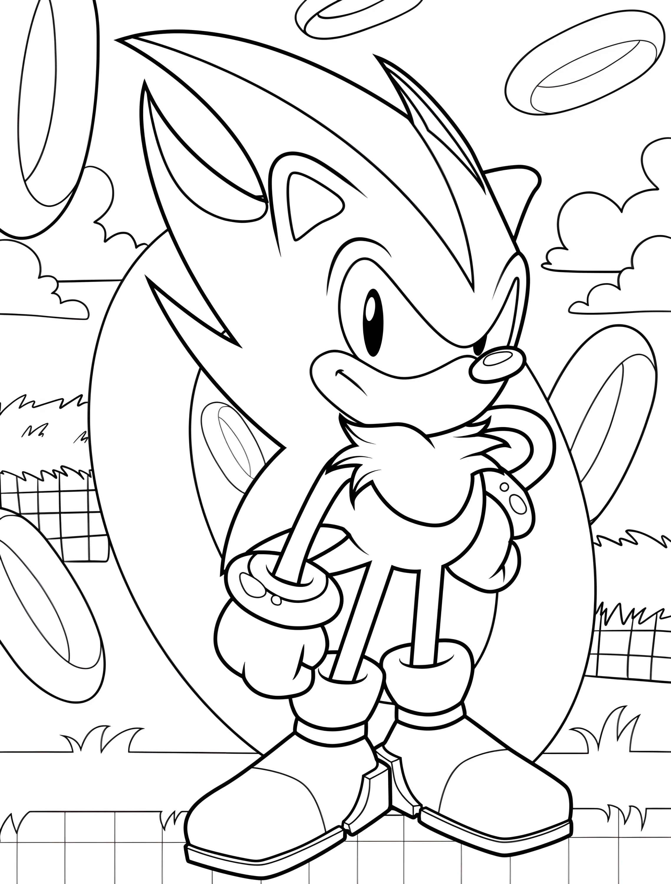 Соник для детей милый еж №7662. Раскраски из игр. Шэдоу Соник (Shadow Sonic).