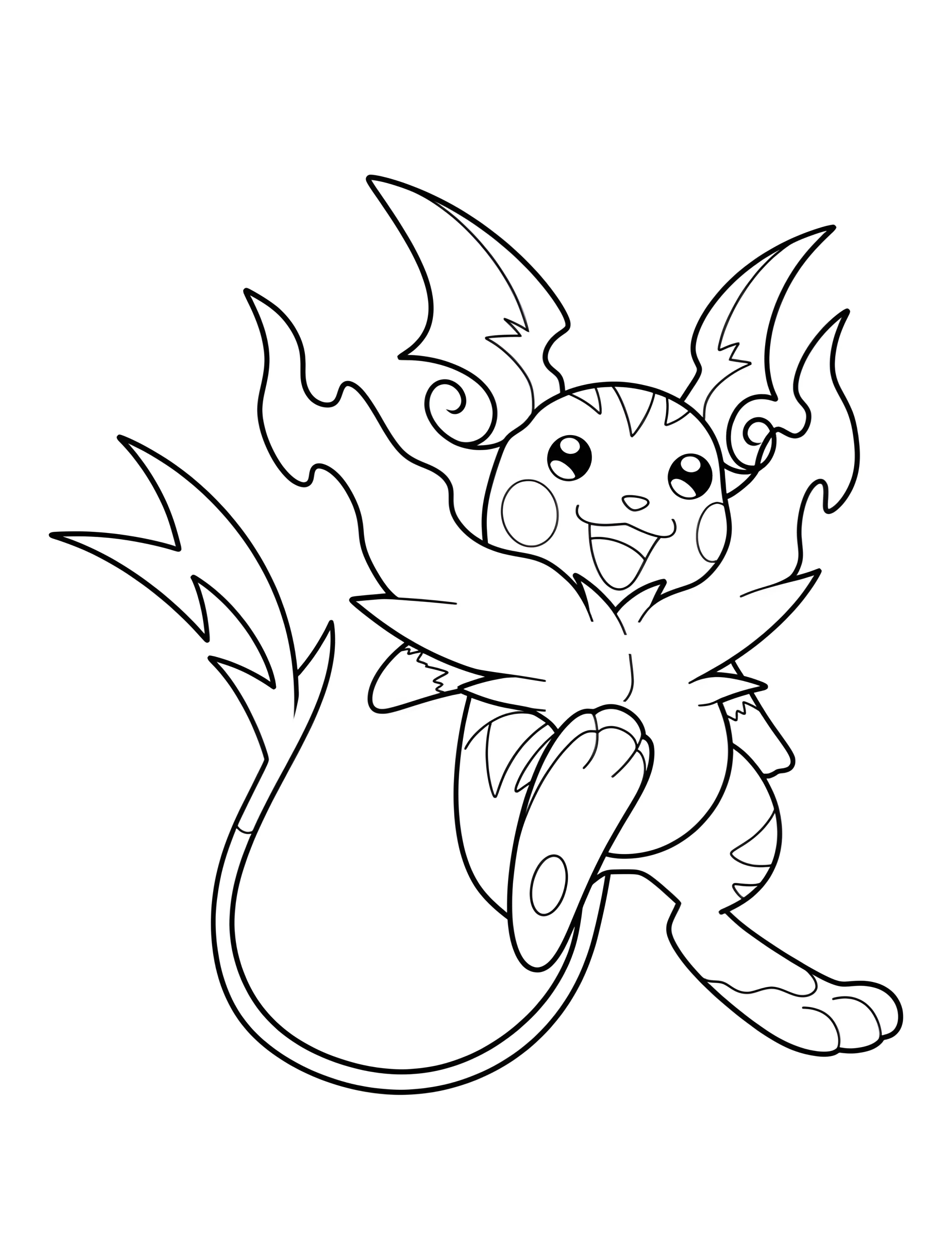 Забавный Райчу для детей №7524. Раскраски из игр. Райчу (Raichu).