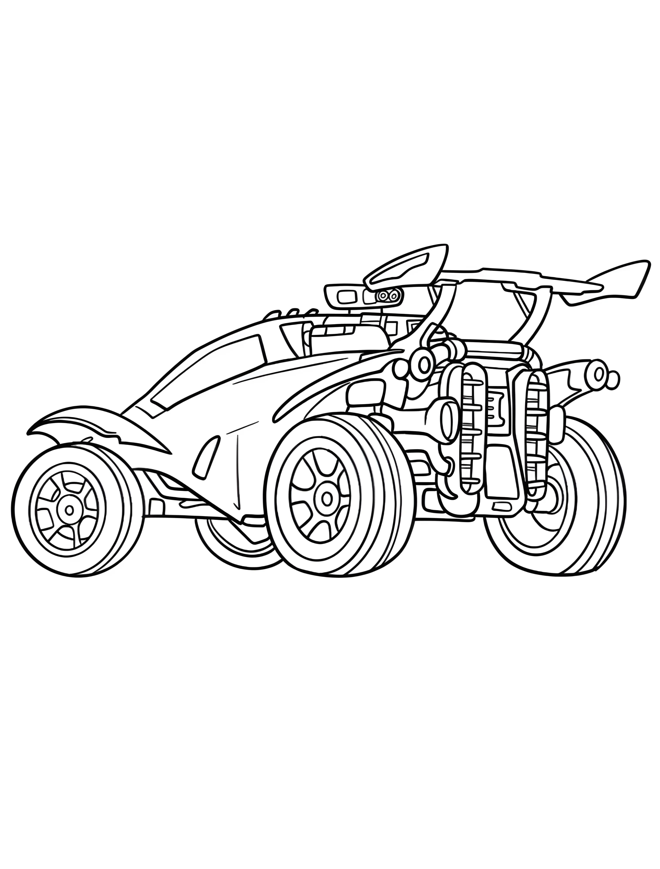 Гоночный автомобиль Octane для детей №7627. Раскраски из игр. Рокет Лига (Rocket League).