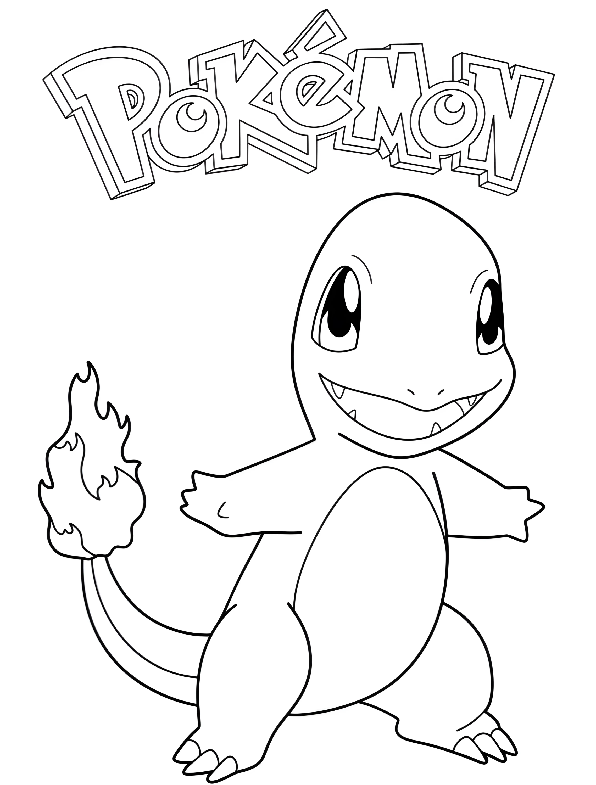 Забавный Чарманде для детей №6240. Раскраски из игр. Чармандер (Charmander).