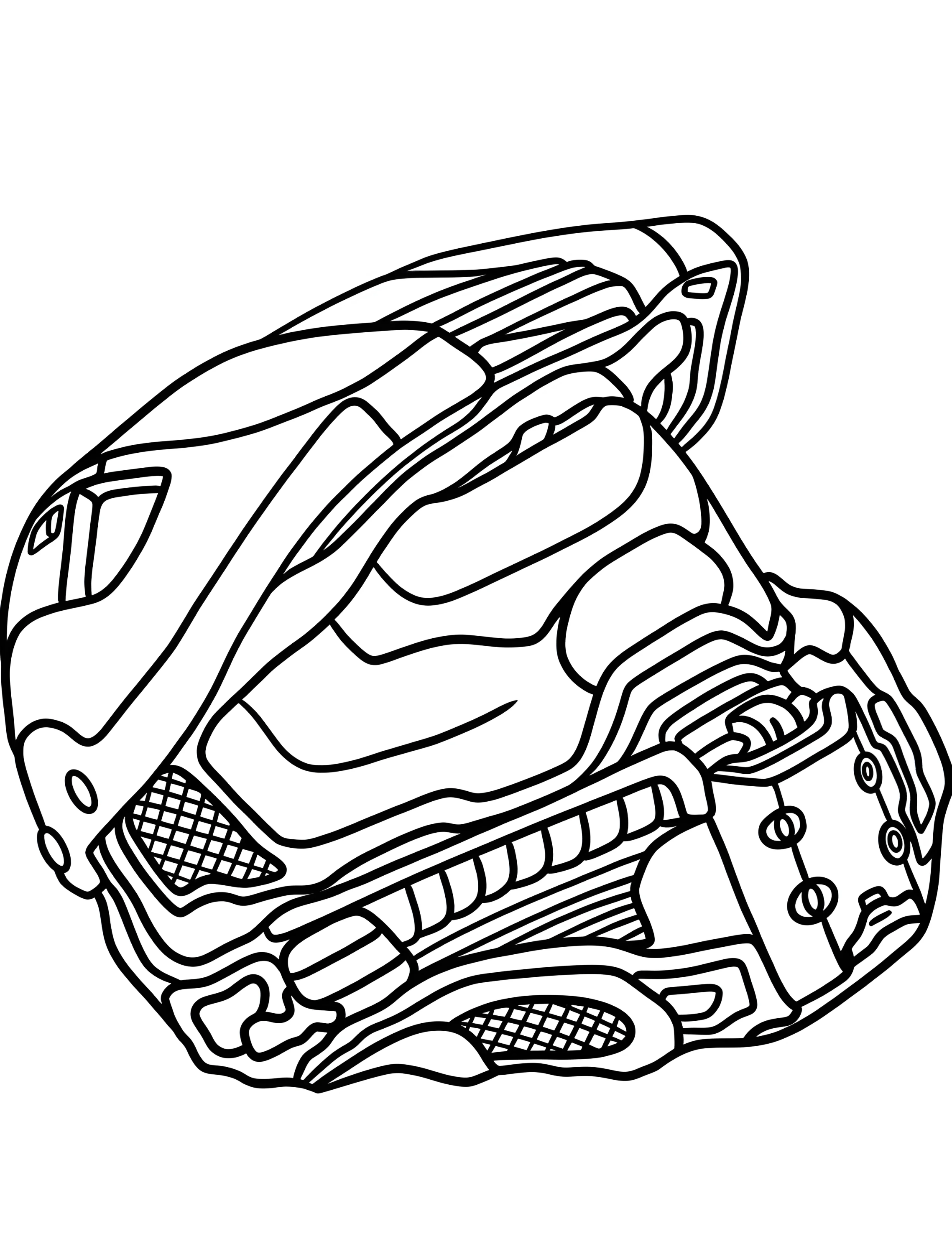 Шлем Майстера Чифа для детей №6641. Раскраски из игр. Хейло (Halo).