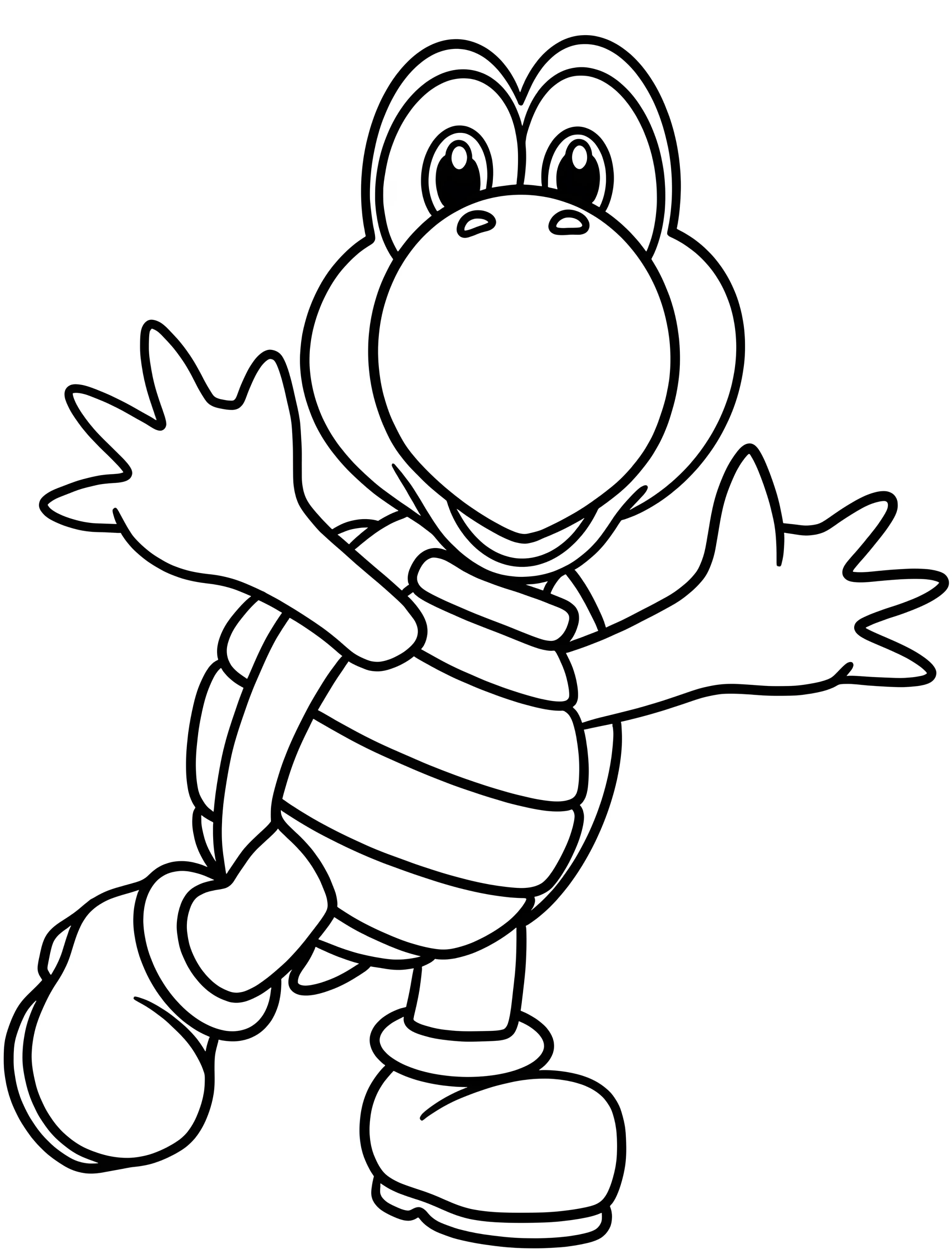 Милый черепашонок Купа для детей №6789. Раскраски из игр. Купа Трупа (Koopa Troopa).