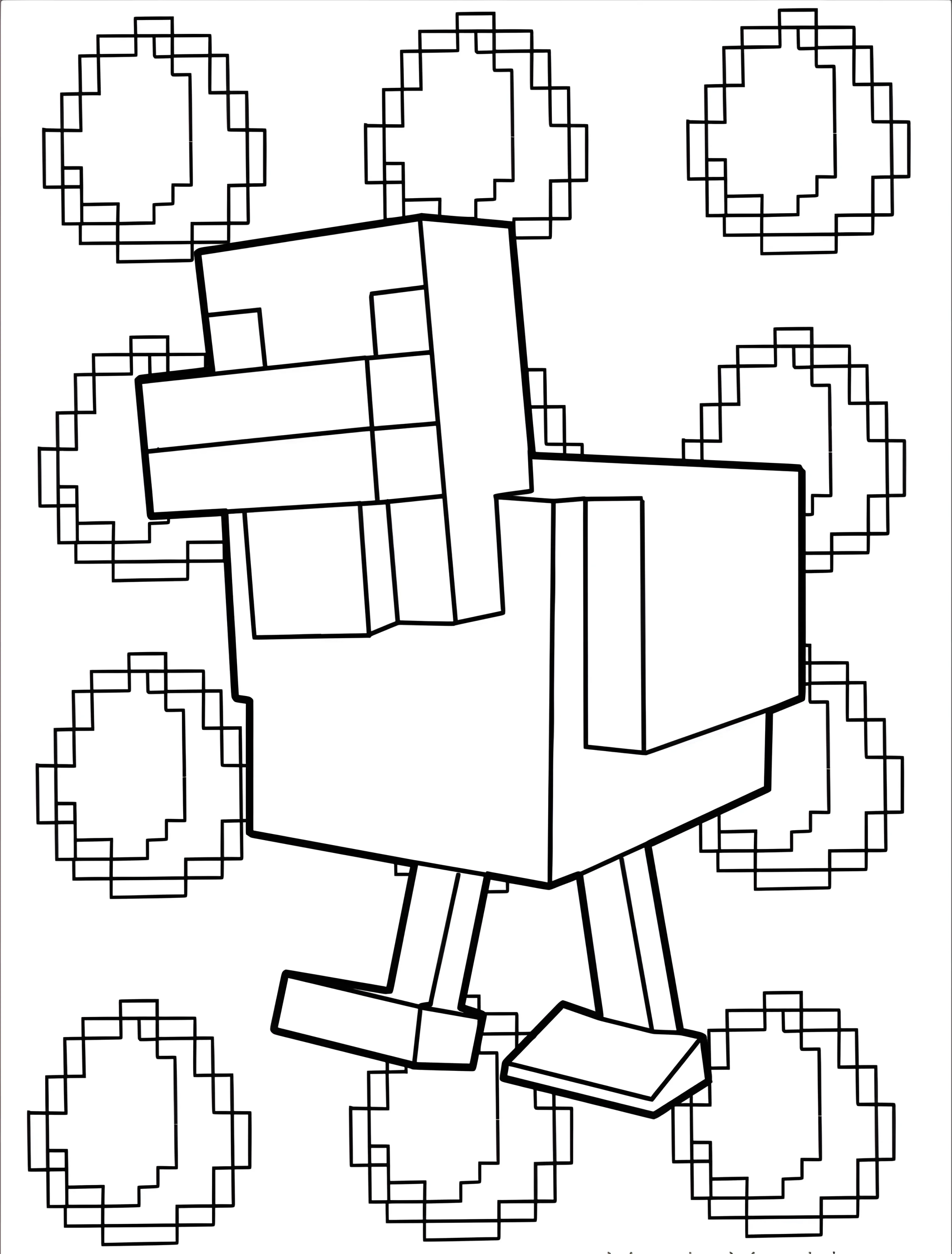 Милый утенок Майнкрафт для детей №7115. Раскраски из игр. Майнкрафт (Minecraft).