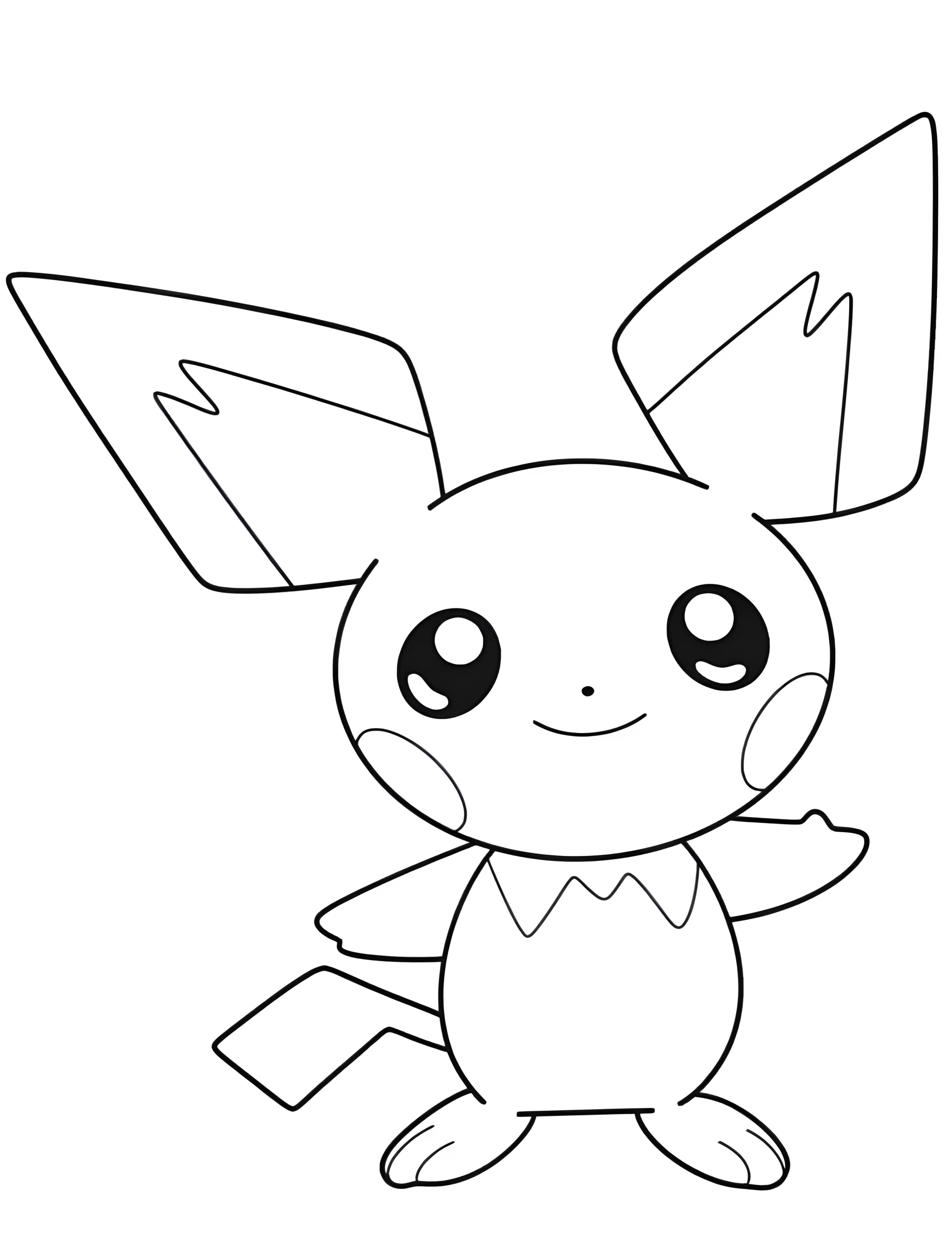 Милый Пичу для малышей №7237. Раскраски из игр. Пикачу (Pikachu).
