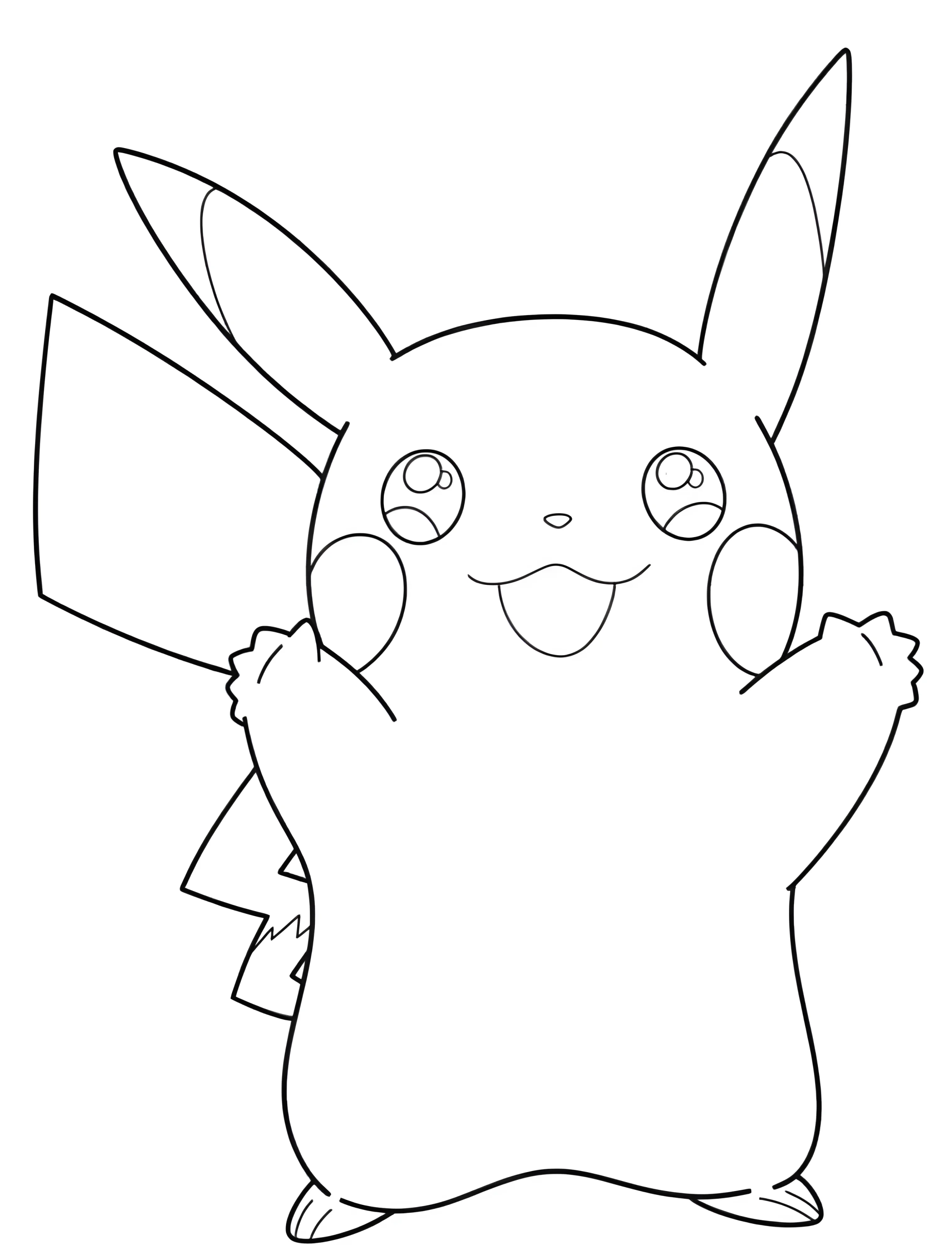 Весёлый Пикачу для детей №7422. Раскраски из игр. Покемон (Pokemon).