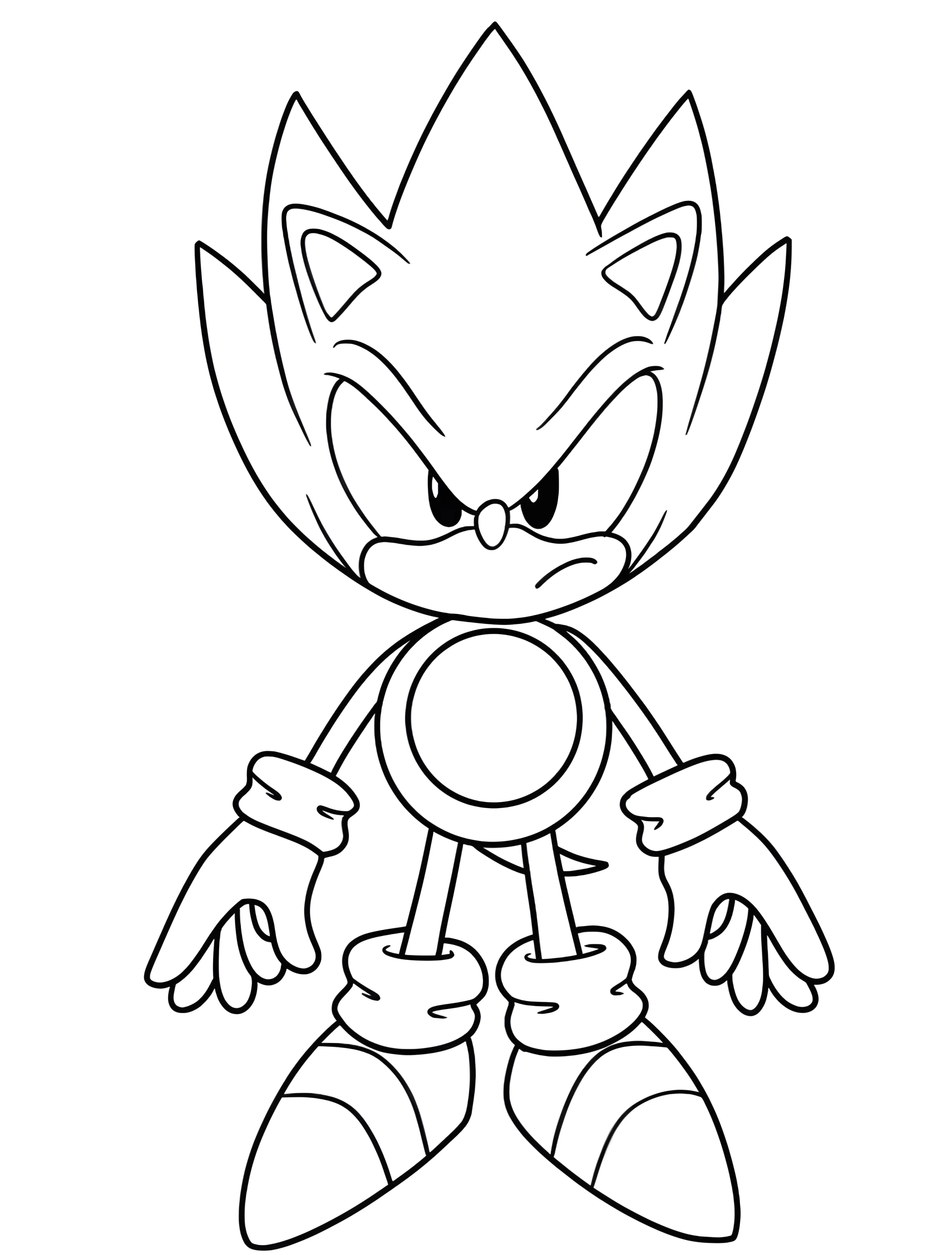 Соник Супер Еж для детей №7994. Раскраски из игр. Супер Соник (Super Sonic).