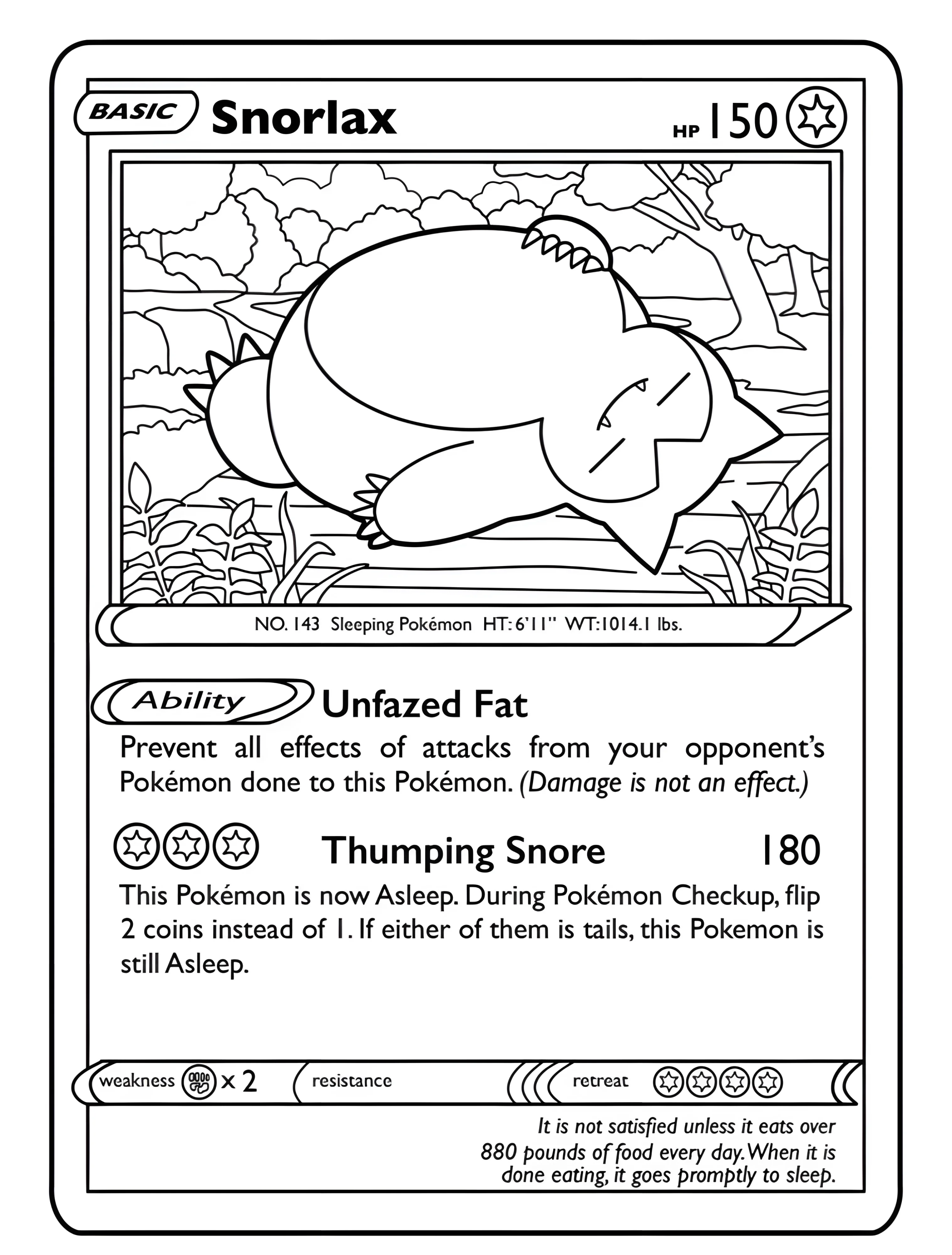 Снорлакс — покемон для раскрашивания №7724. Раскраски из игр. Снорлакс (Snorlax).