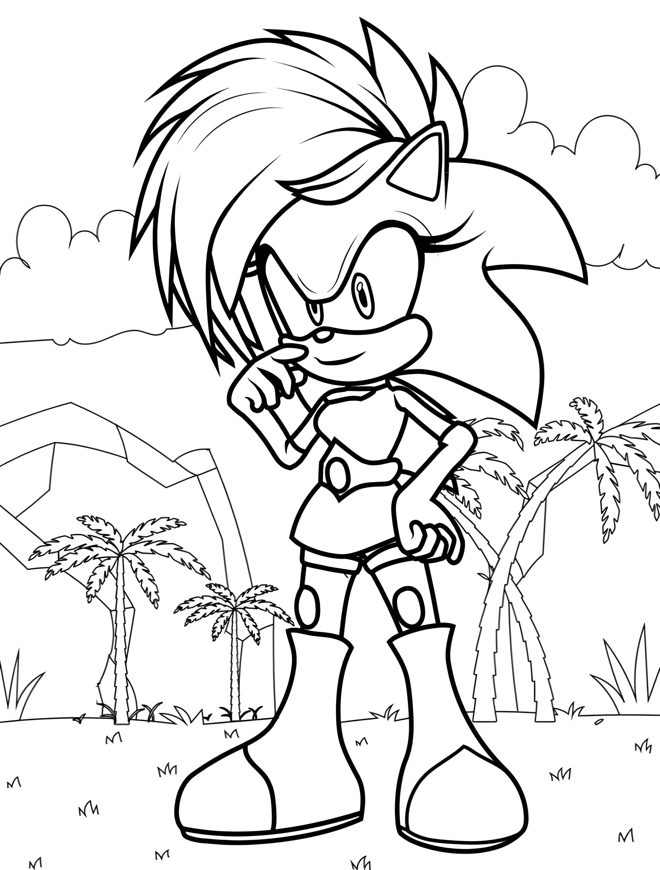 Соня Еж для детей №7778. Раскраски из игр. Соник (Sonic).