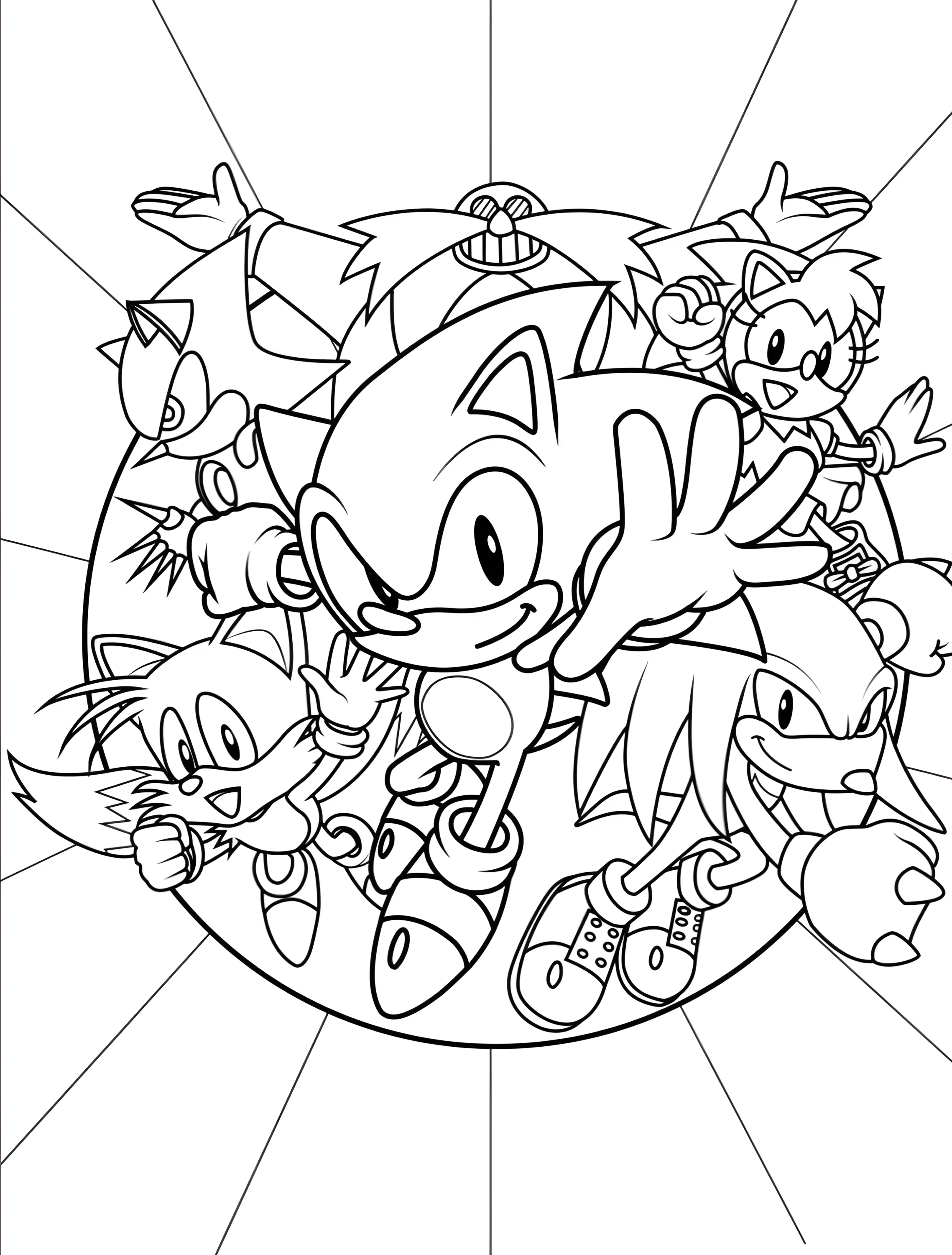 Соник и его друзья для детей №7780. Раскраски из игр. Соник (Sonic).