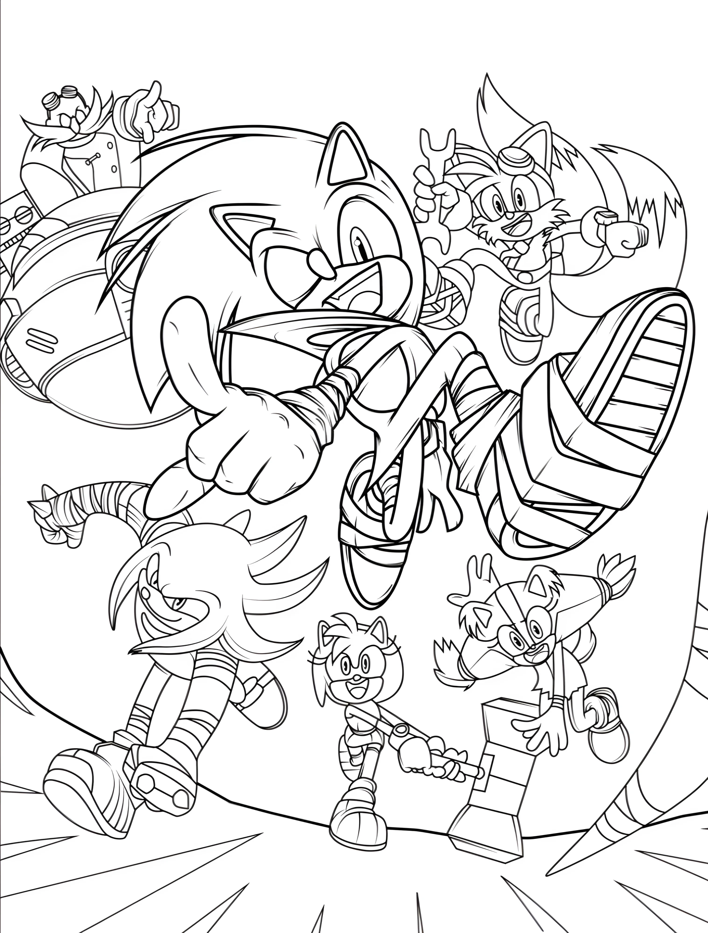 Соник и его друзья для детей №7781. Раскраски из игр. Соник (Sonic).