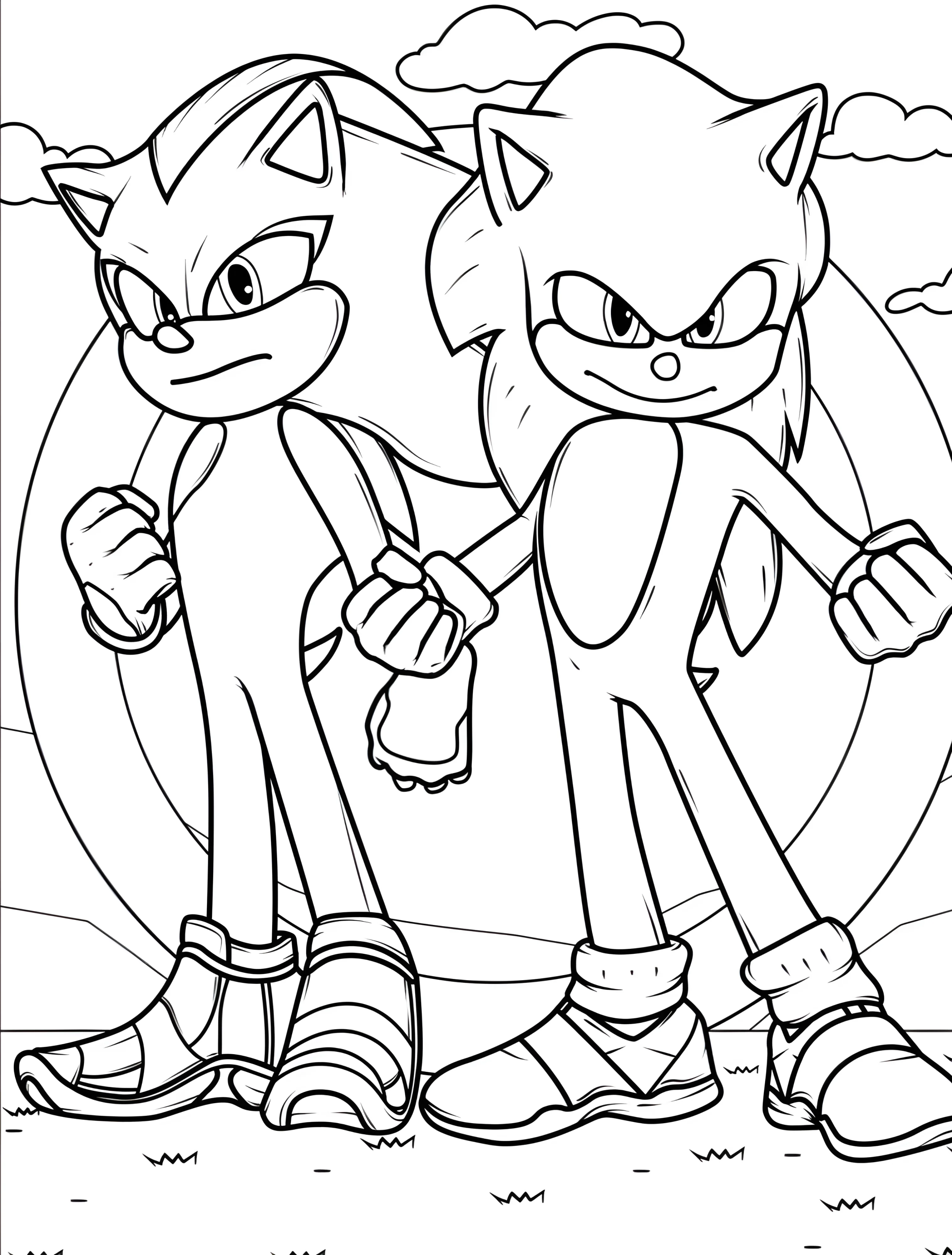 Соник и Наклз для детей №7782. Раскраски из игр. Соник (Sonic).