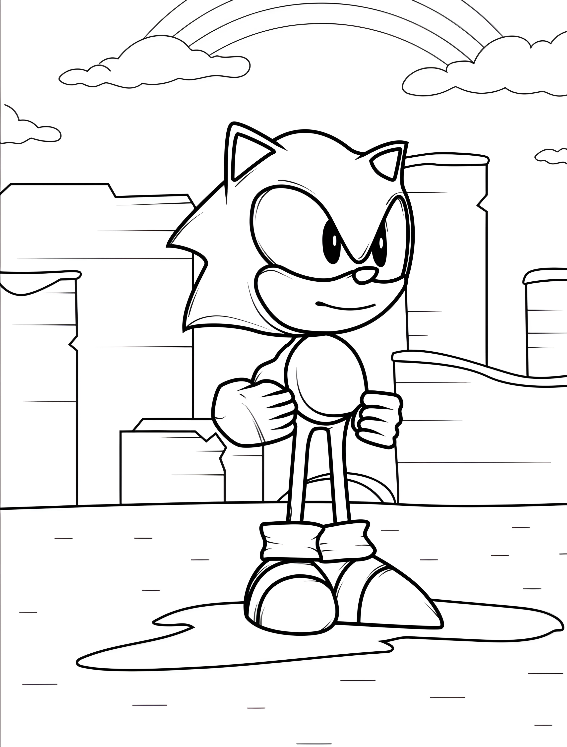 Соник из видеоигры для детей №7785. Раскраски из игр. Соник (Sonic).