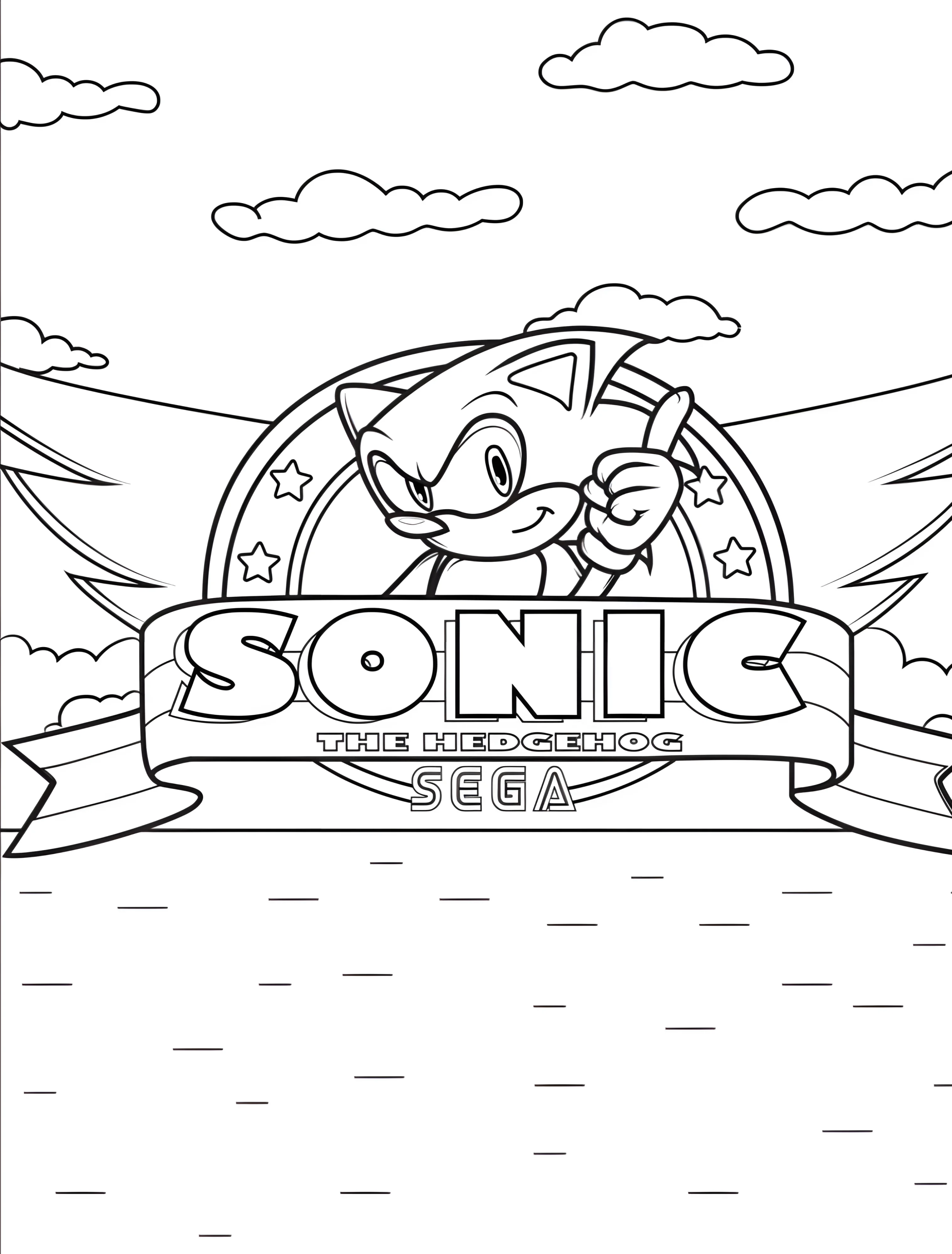 Соник Еж для детей №7788. Раскраски из игр. Соник (Sonic).