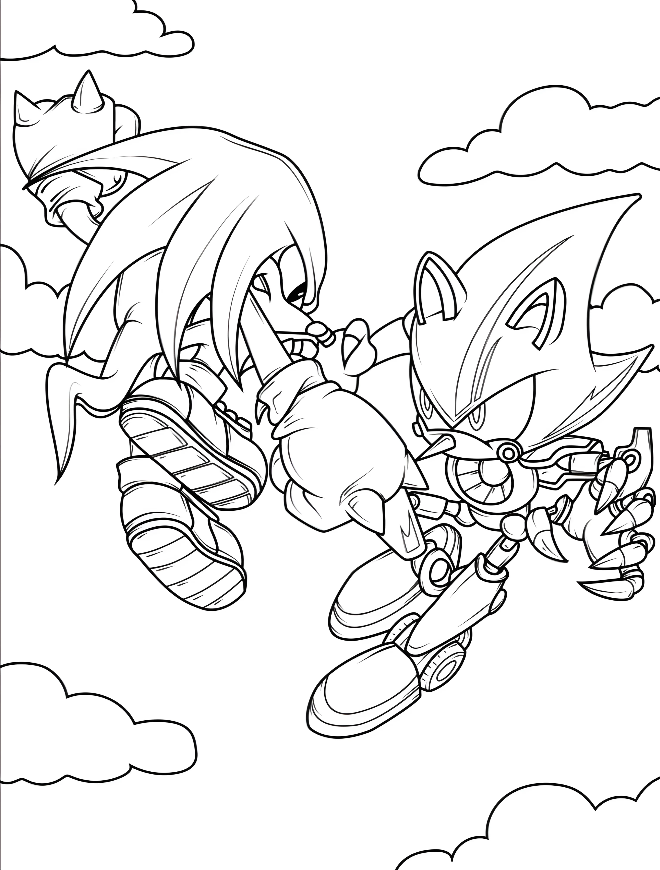 Соник против Метал Соника для детей №7793. Раскраски из игр. Соник (Sonic).