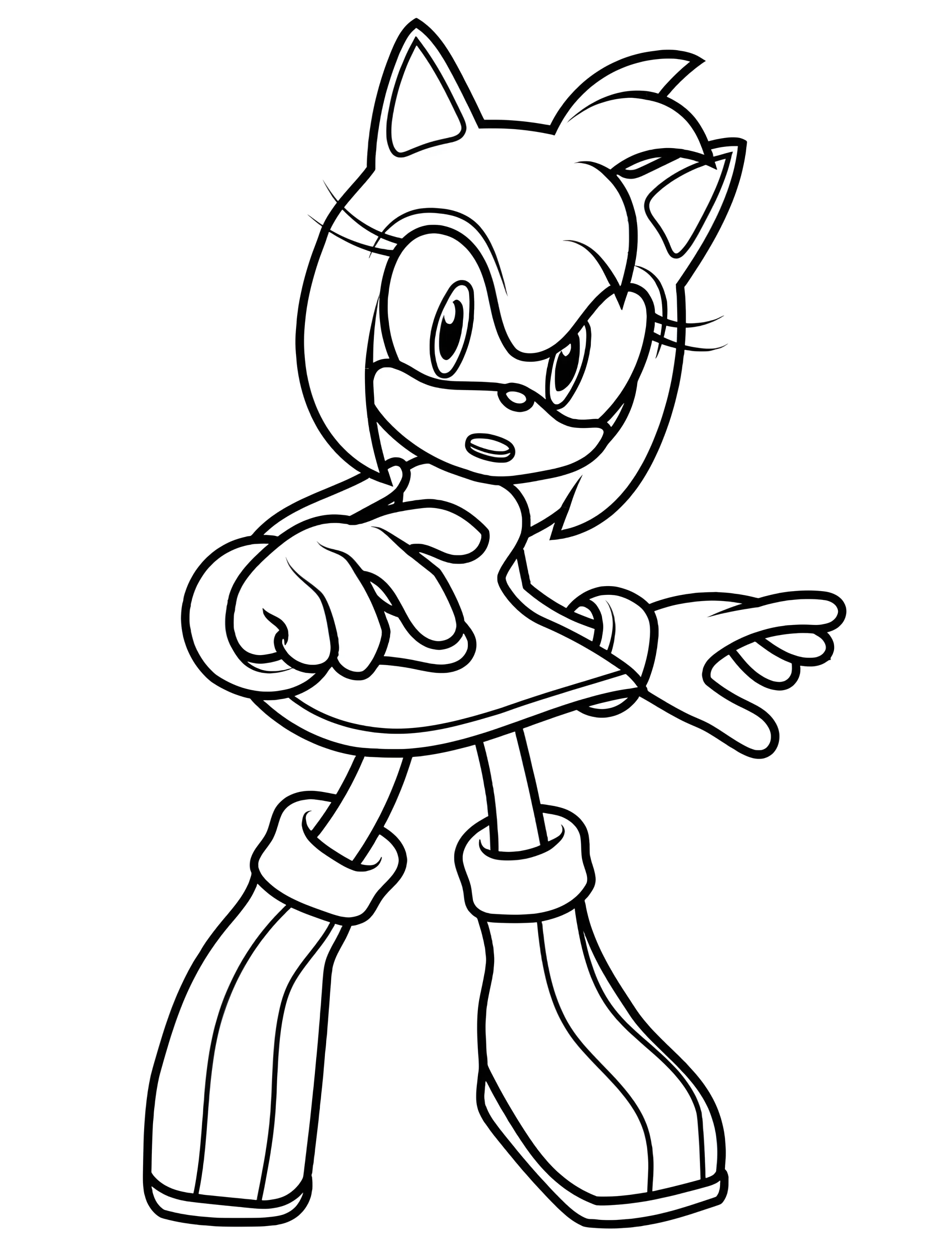 Веселый персонаж Эми Роуз для детей №5997. Раскраски из игр. Эми Роуз (Amy Rose).