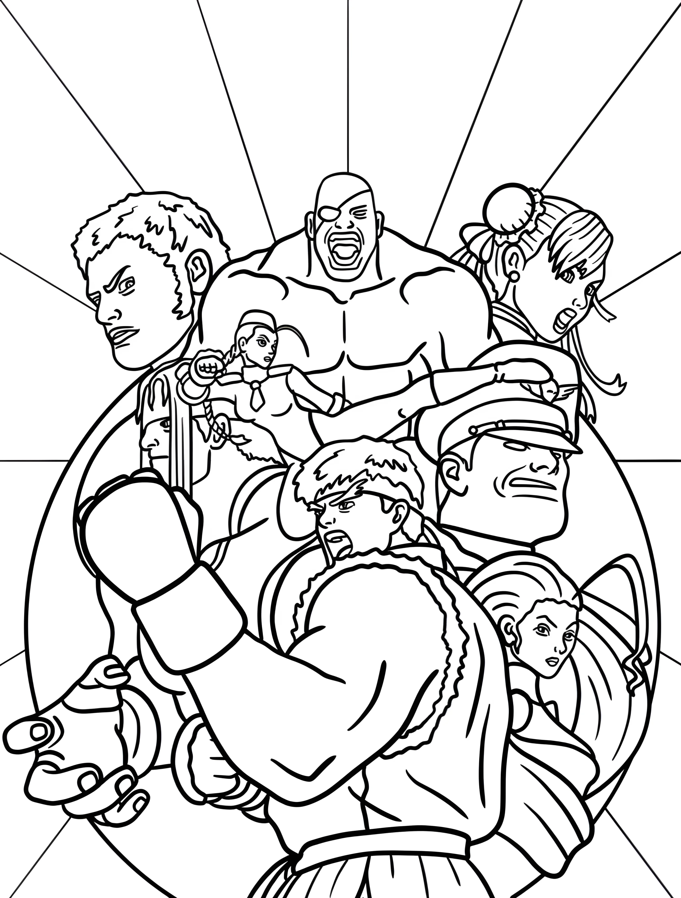 Герои Street Fighter для детей №7940. Раскраски из игр. Стрит Файтер (Street Fighter).