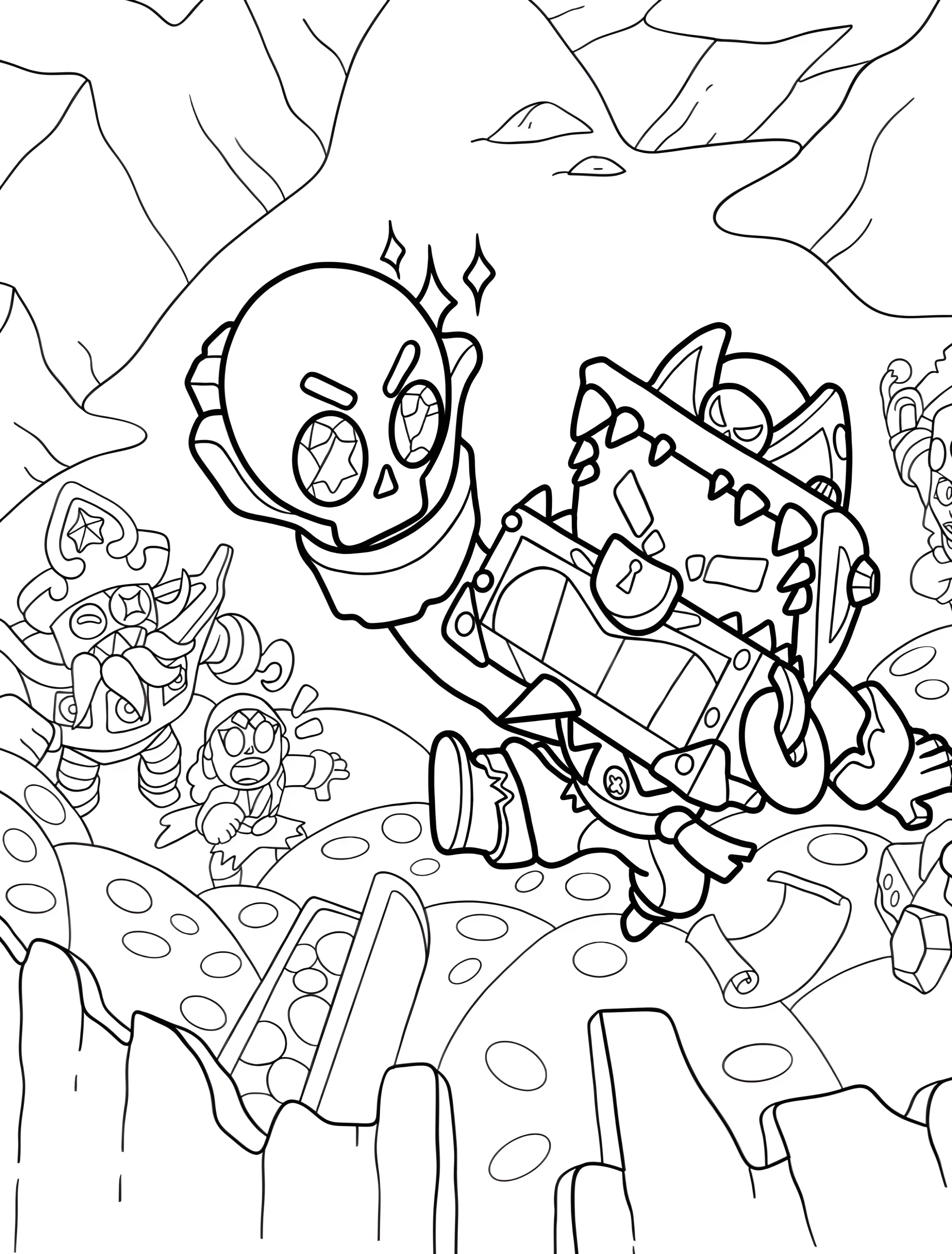 Сокровищница и золото для детей №6155. Раскраски из игр. Бравл Старс (Brawl Stars).
