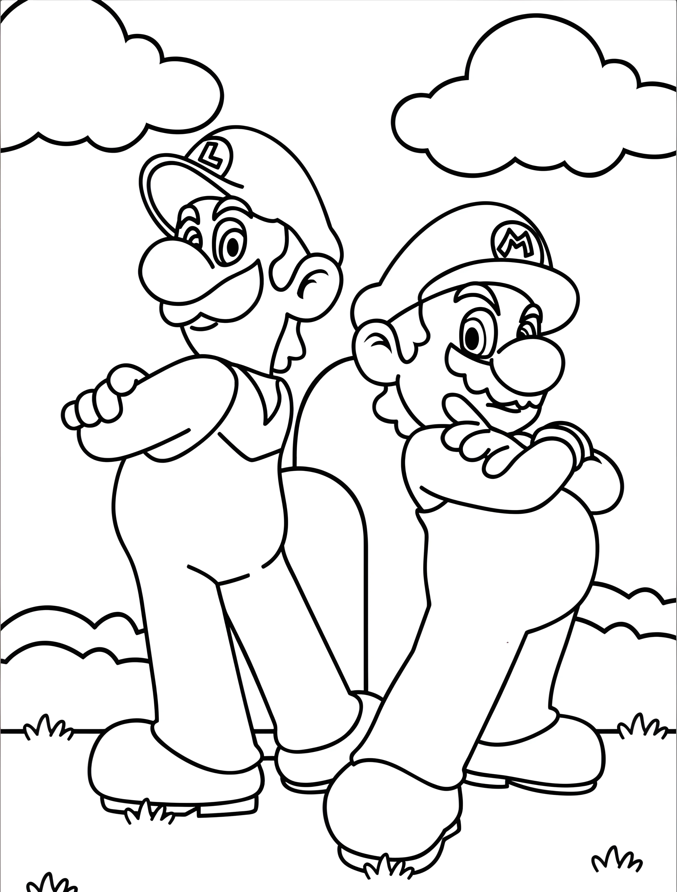 Марио и Луиджи для детей №6959. Раскраски из игр. Марио (Mario).