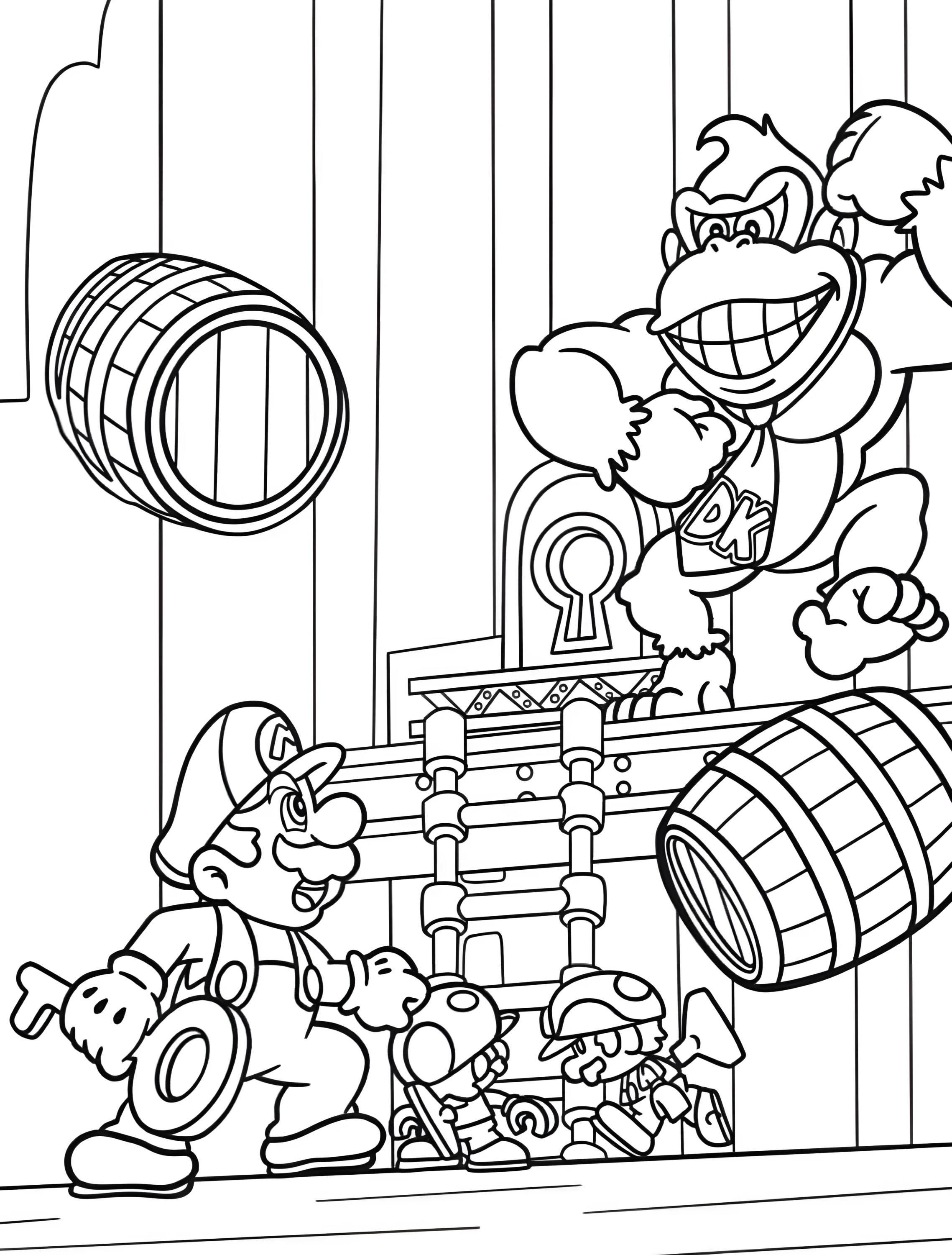 Марио против Донки Конга для детей №6300. Раскраски из игр. Донки Конг (Donkey Kong).