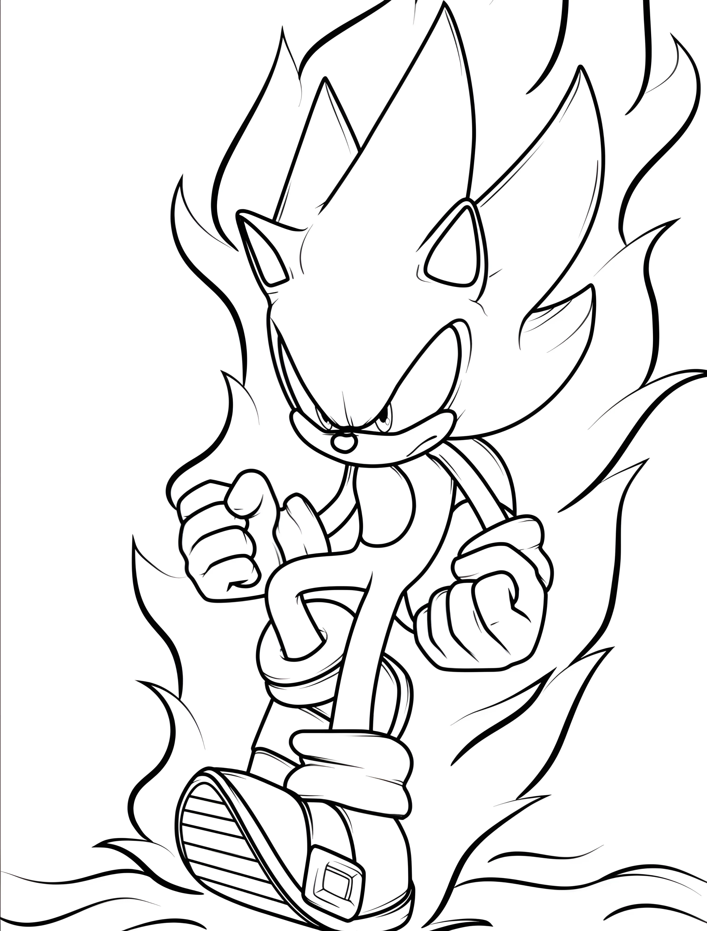 Супер Соник для детей №7796. Раскраски из игр. Соник (Sonic).