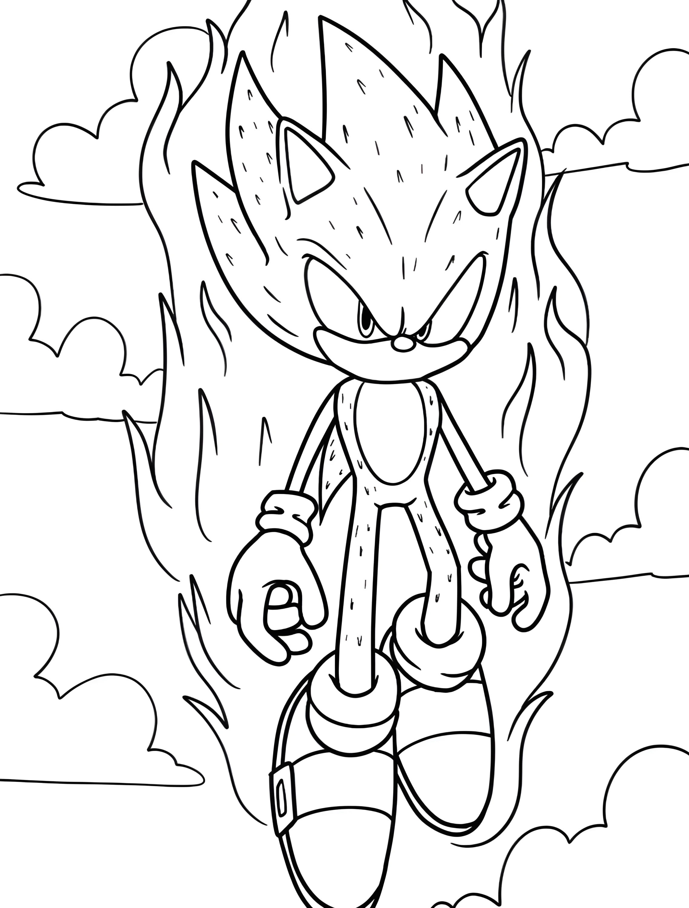 Соник Супер — персонаж для детей №8003. Раскраски из игр. Супер Соник (Super Sonic).