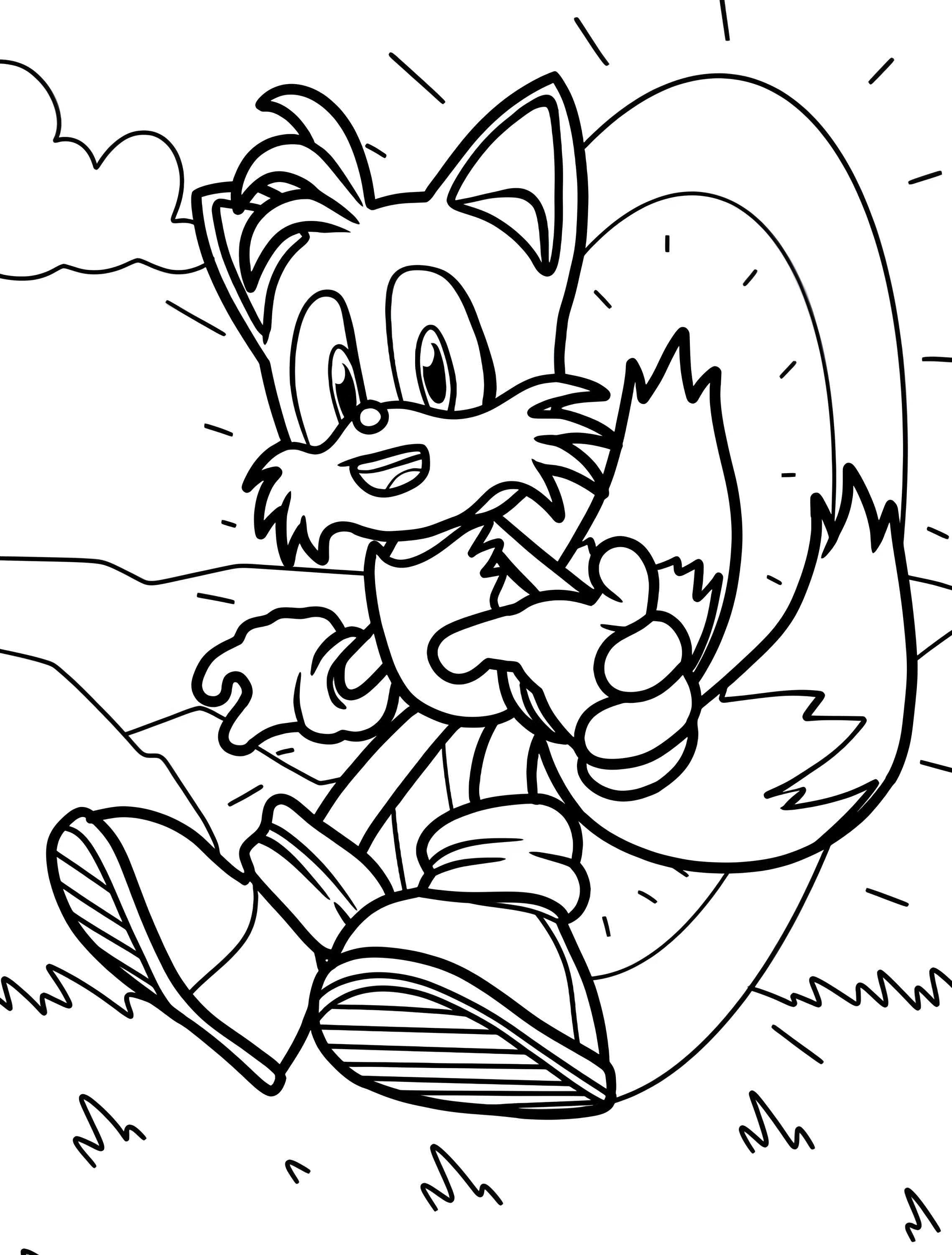Забавный Tails для детей №8043. Раскраски из игр. Тейлз (Tails).