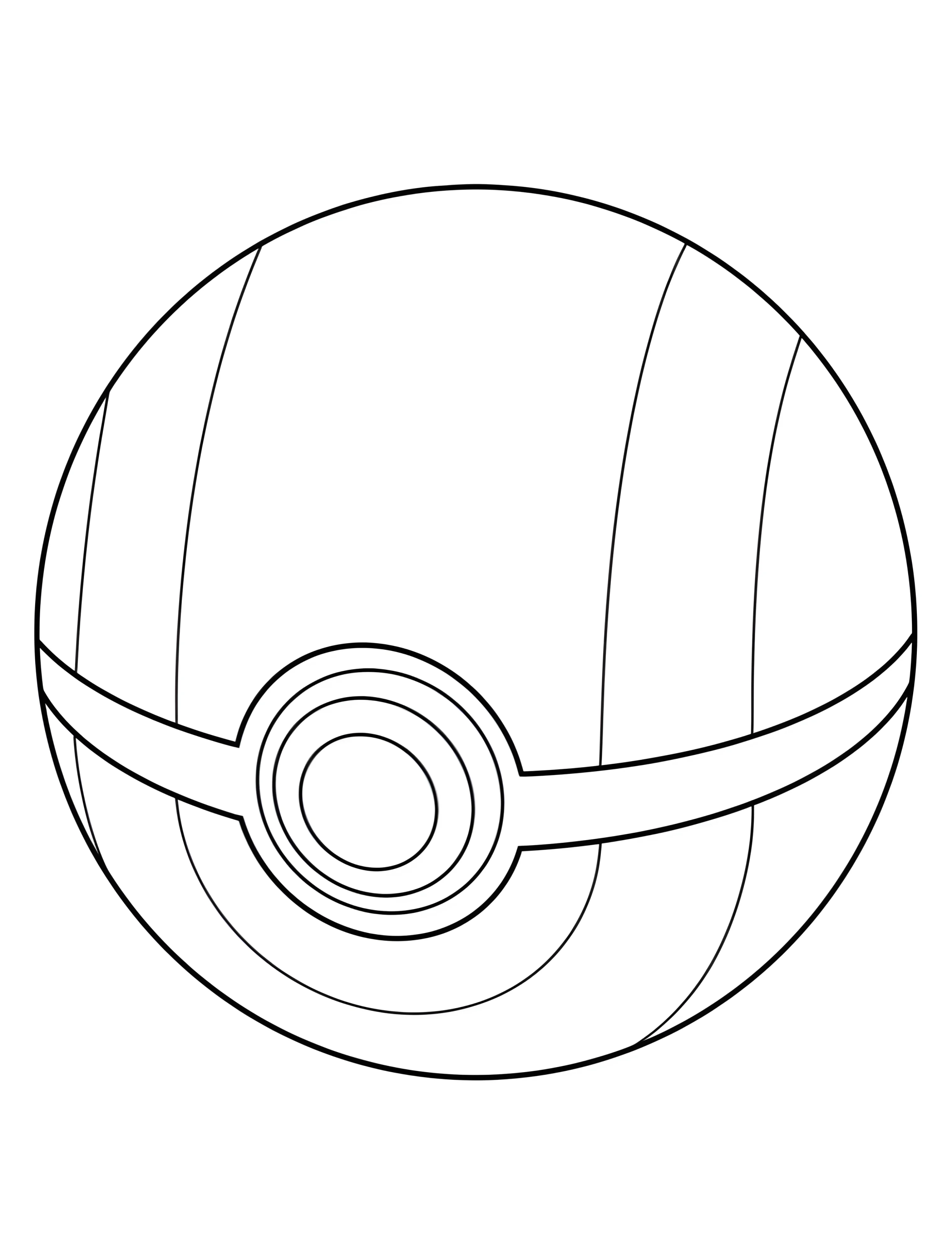 Покебол для раскрашивания для детей №7291. Раскраски из игр. Покебол (Pokeball).