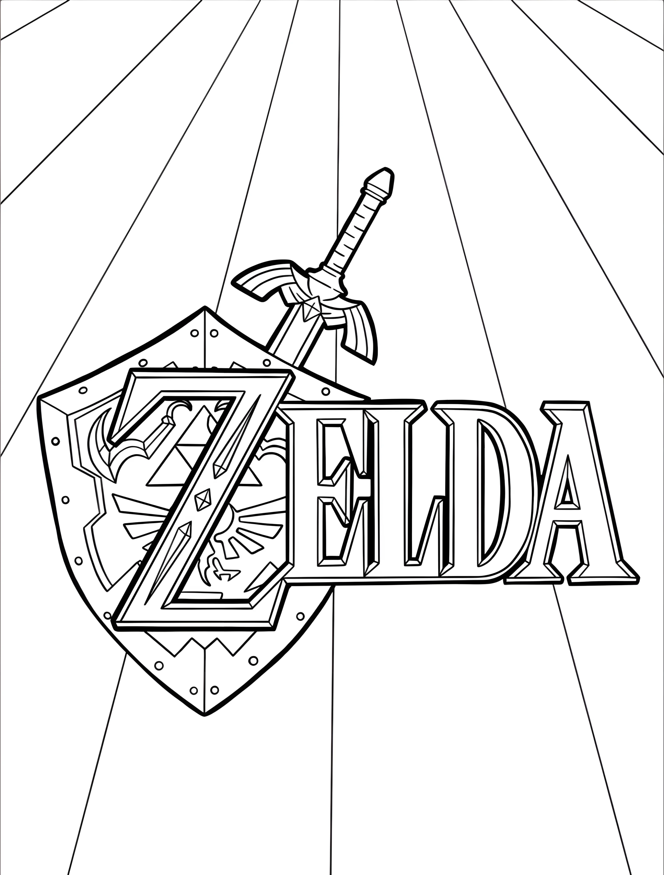 Логотип Зельда для детей №8247. Раскраски из игр. Зельда (Zelda).